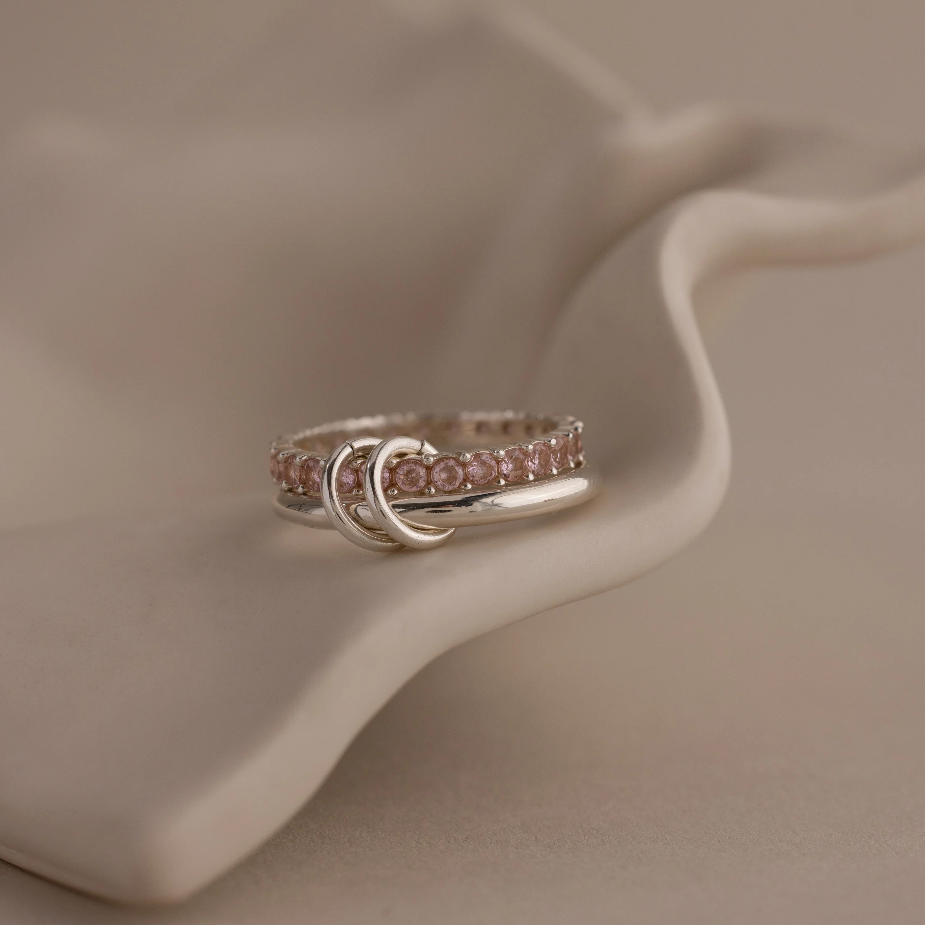 Duo Birthstone Tennis Linked Ring Set - Image 10