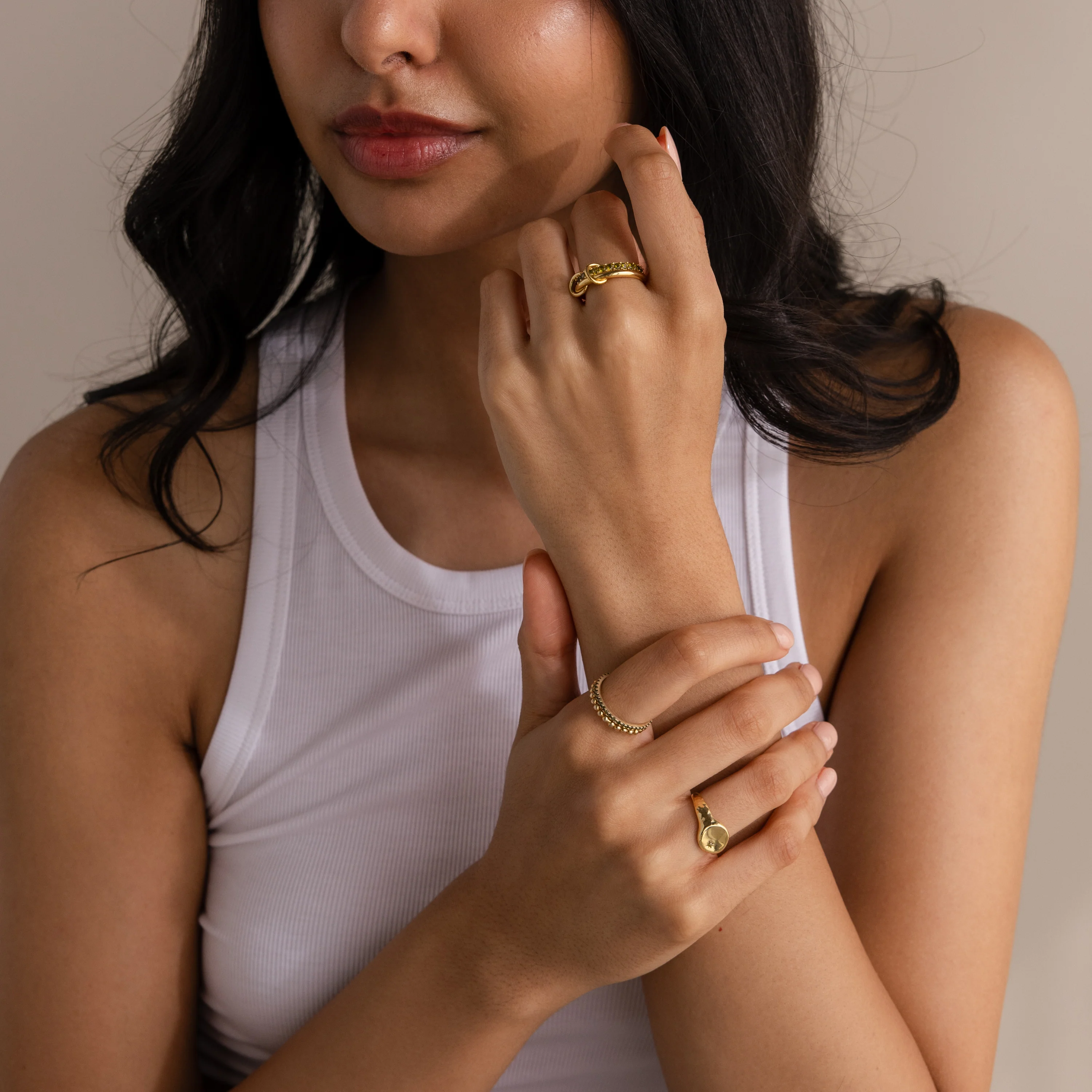 Duo Birthstone Tennis Linked Ring Set - Image 19