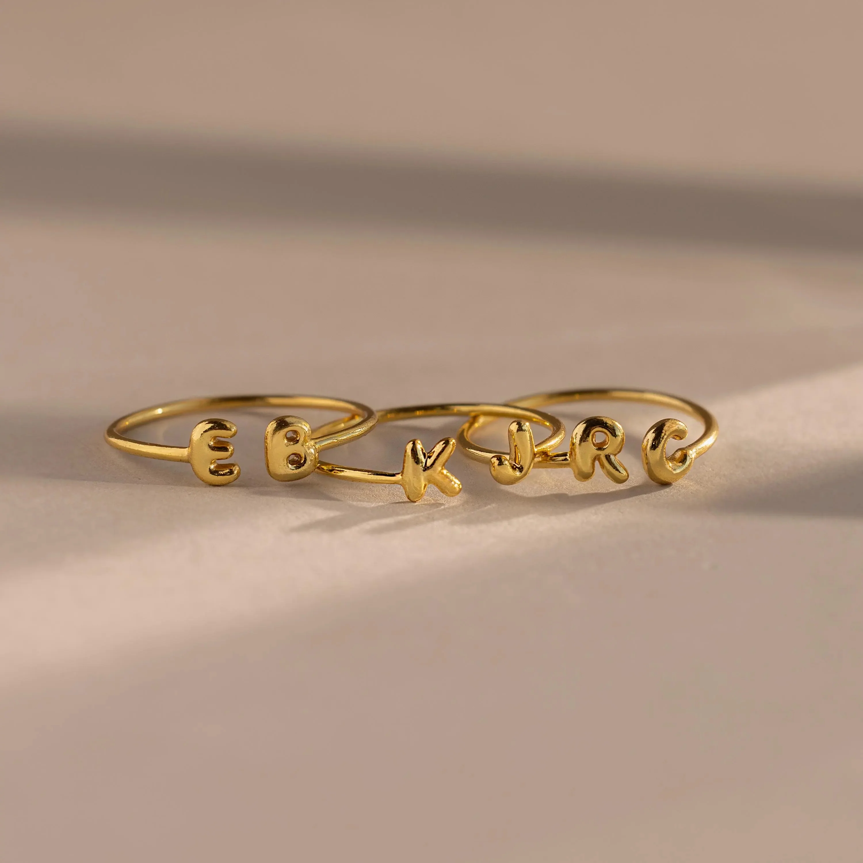 Duo Bubble Initial Ring in 18K Gold - Image 3