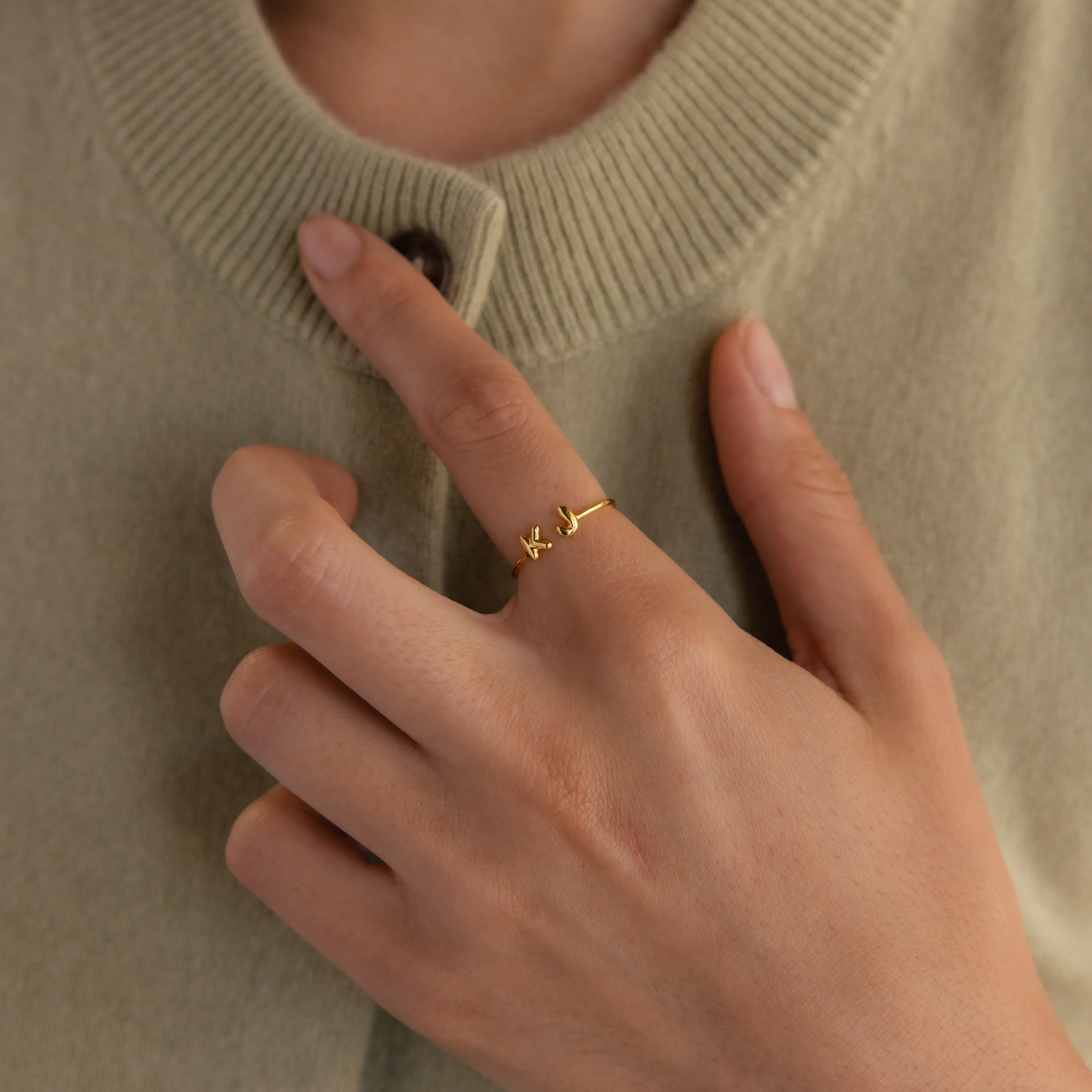 Duo Bubble Initial Ring - Image 8