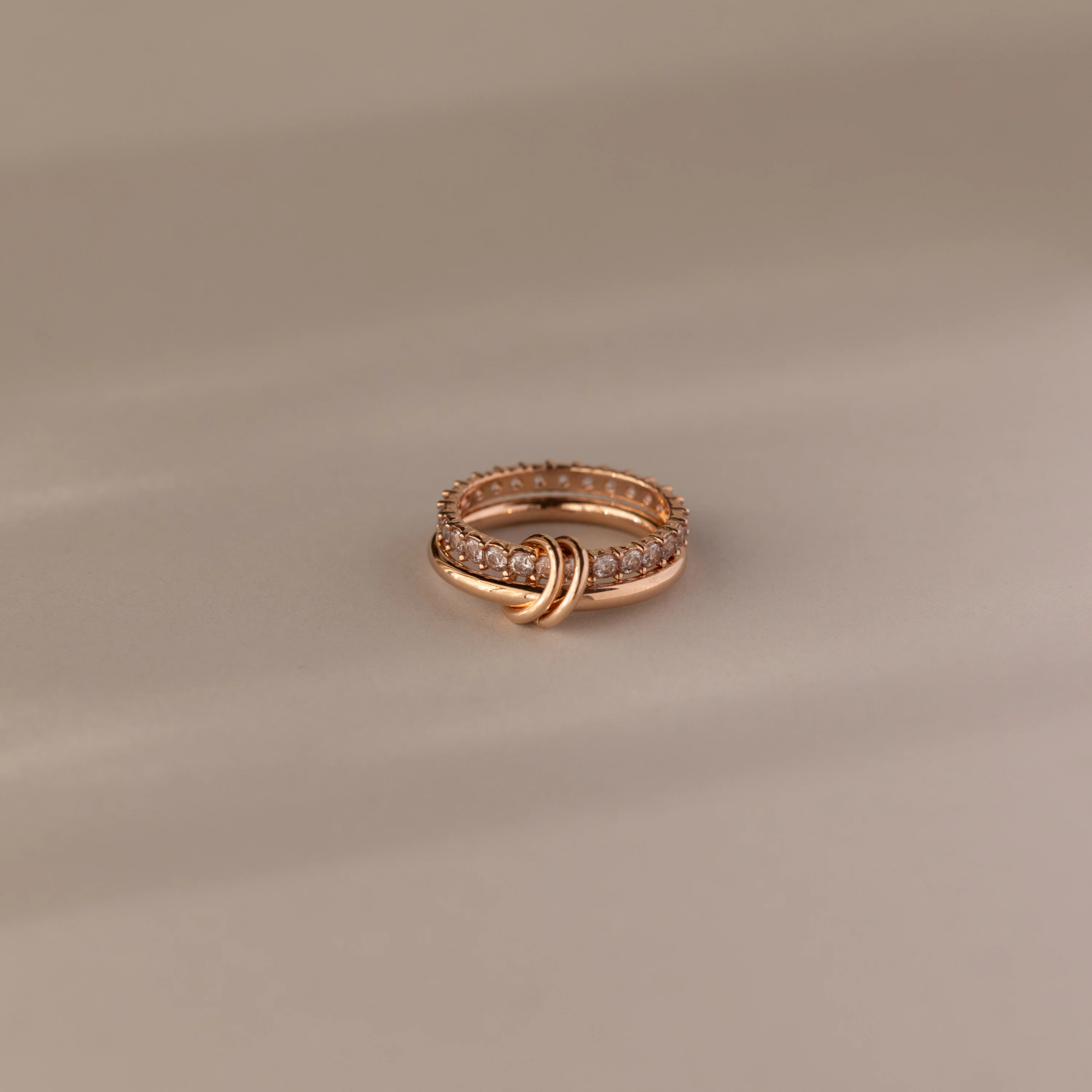 Duo Diamond Tennis Linked Ring Set - Image 5