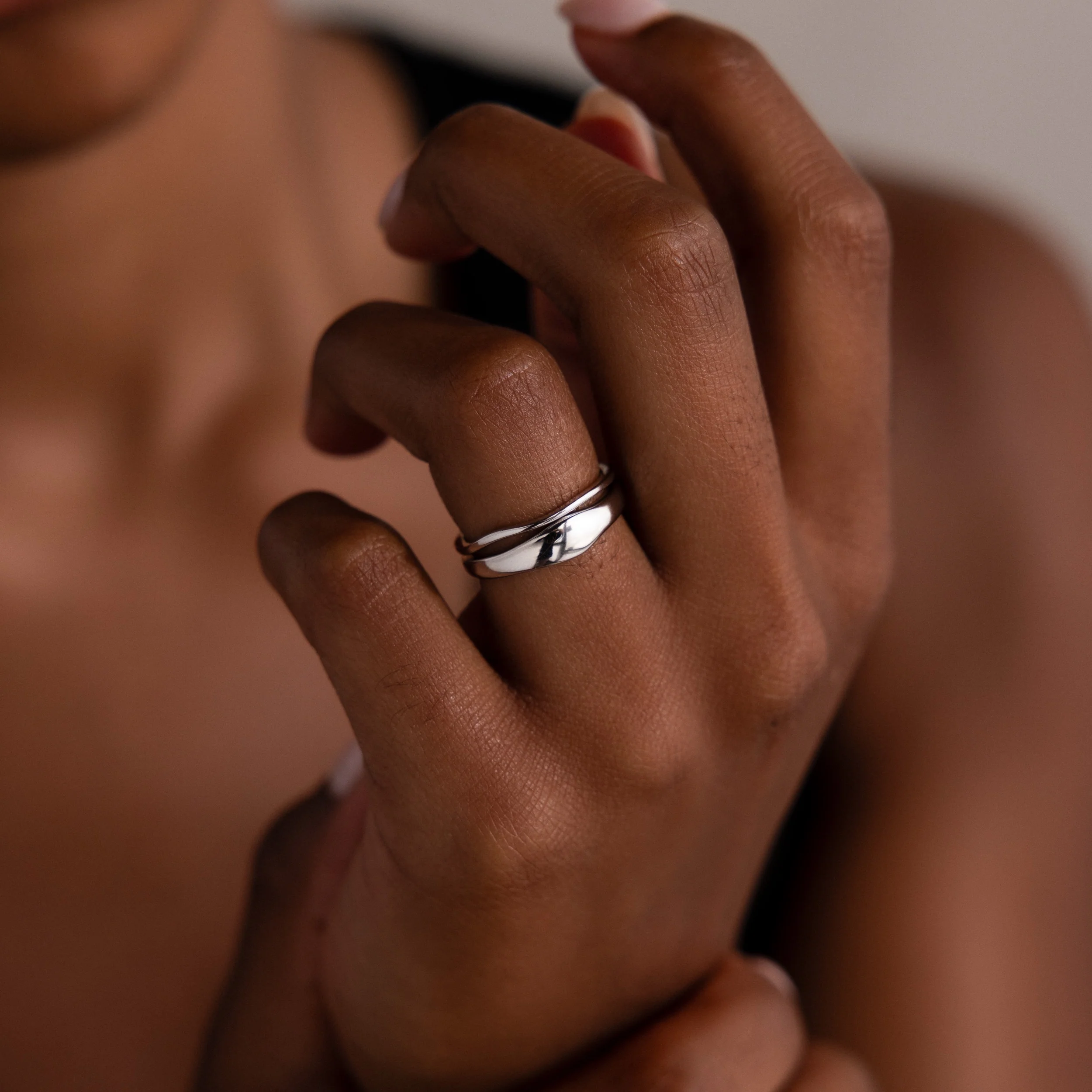 Duo Form Ring Set in Silver - Image 2