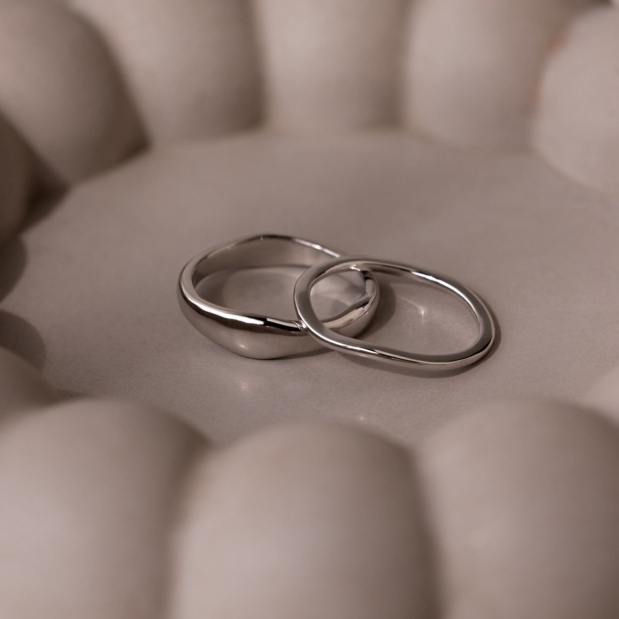 Duo Form Ring Set in Silver - Image 3