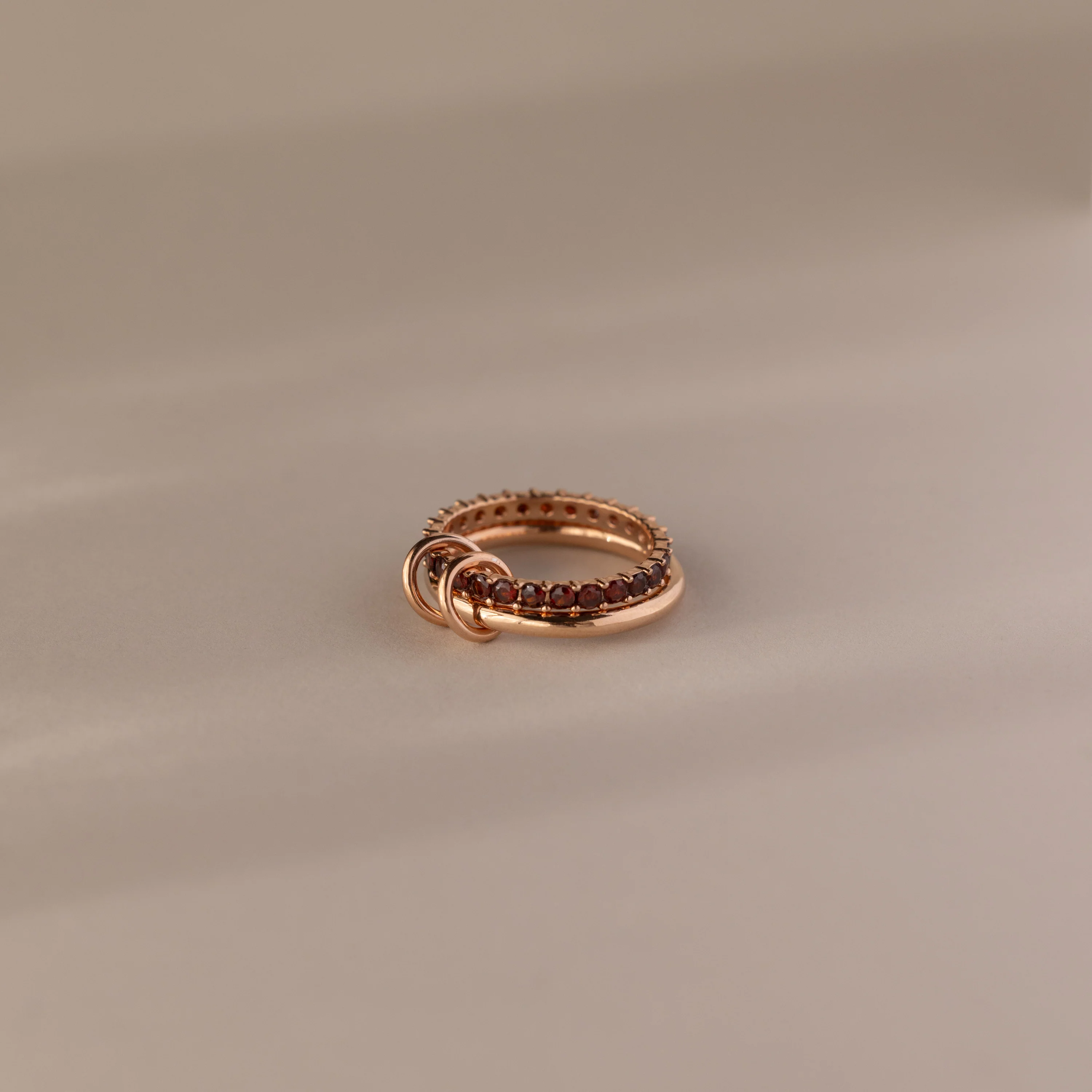 Duo Garnet Tennis Linked Ring Set - Image 5
