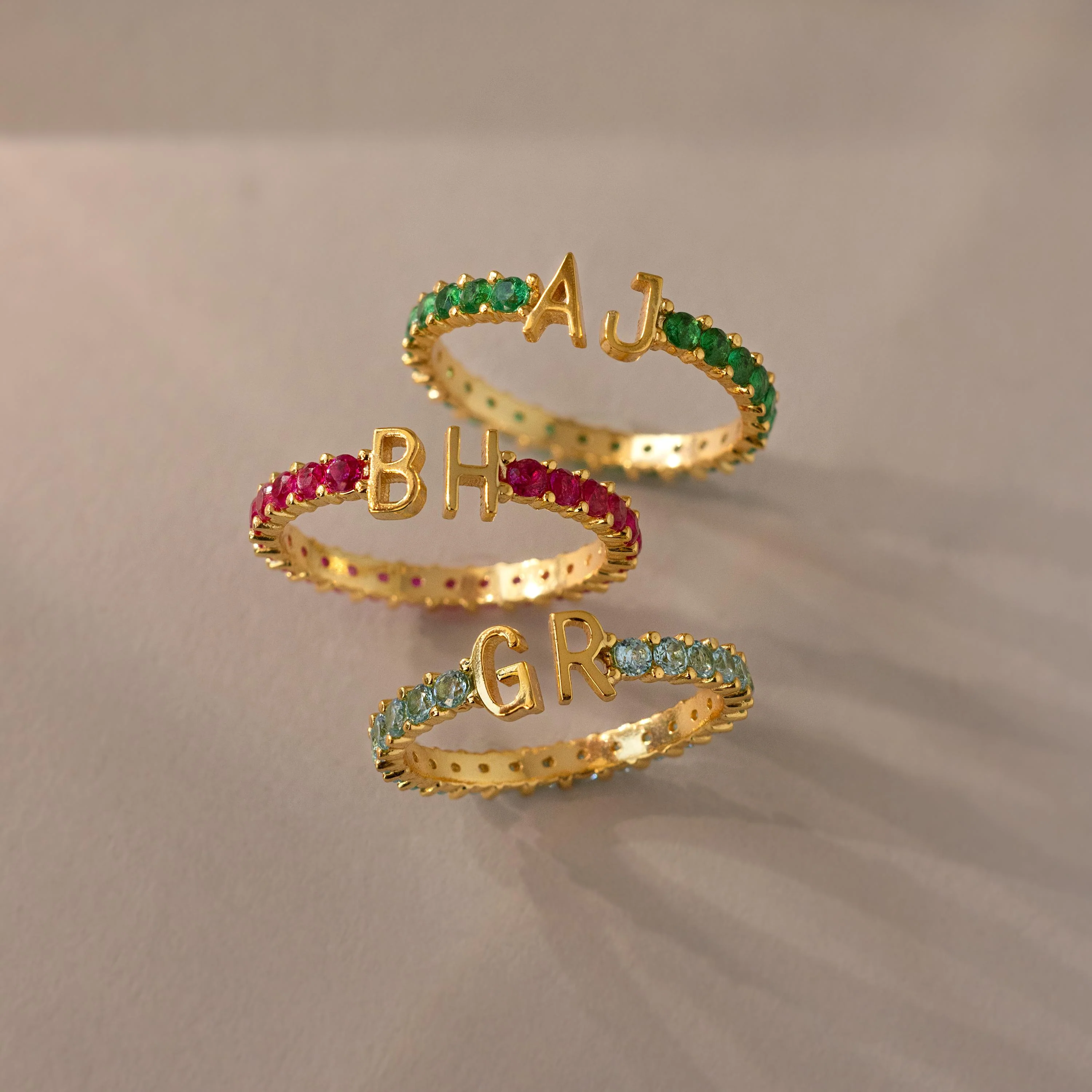Duo Initial Ruby Tennis Ring - Image 3