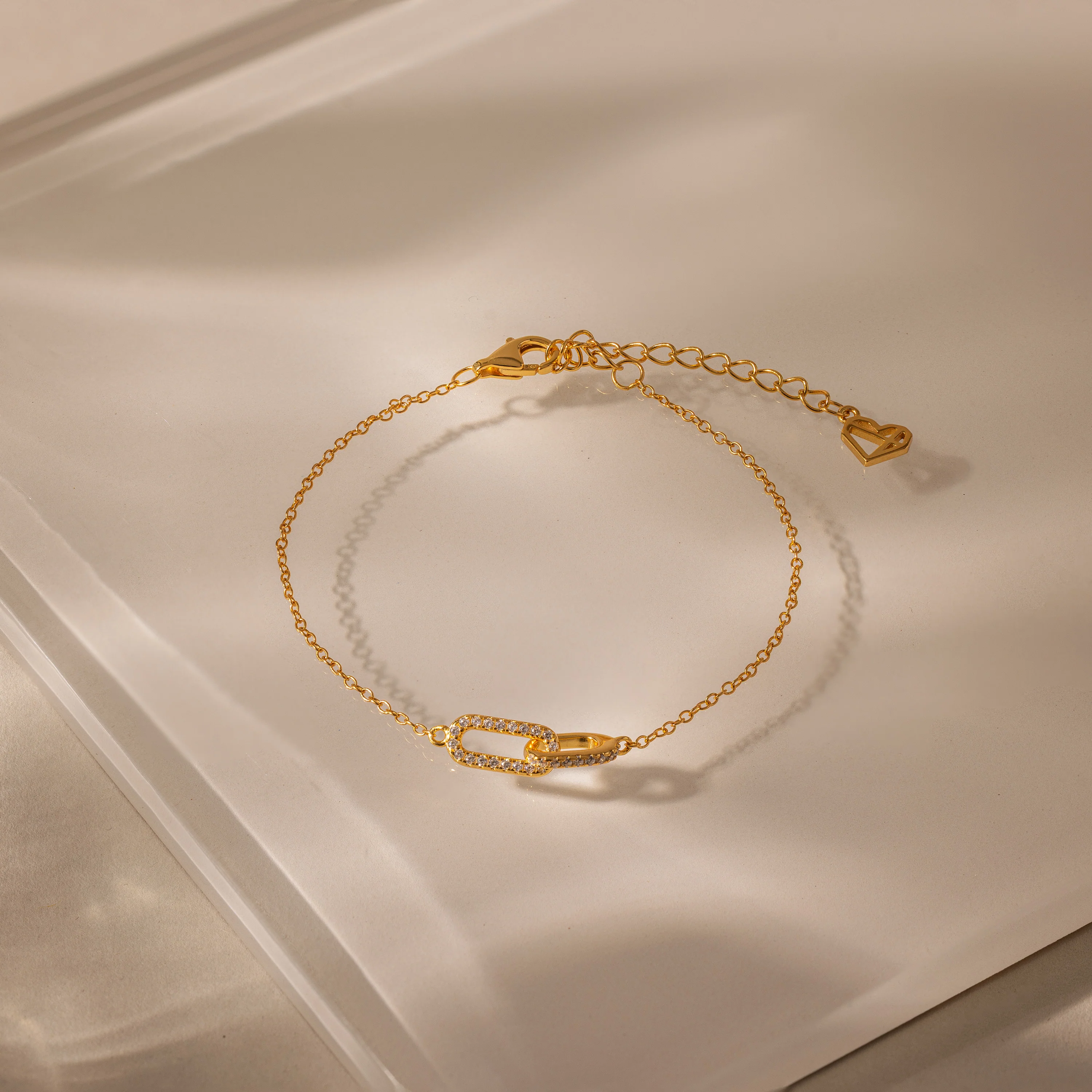Duo Pave Link Pendant Bracelet