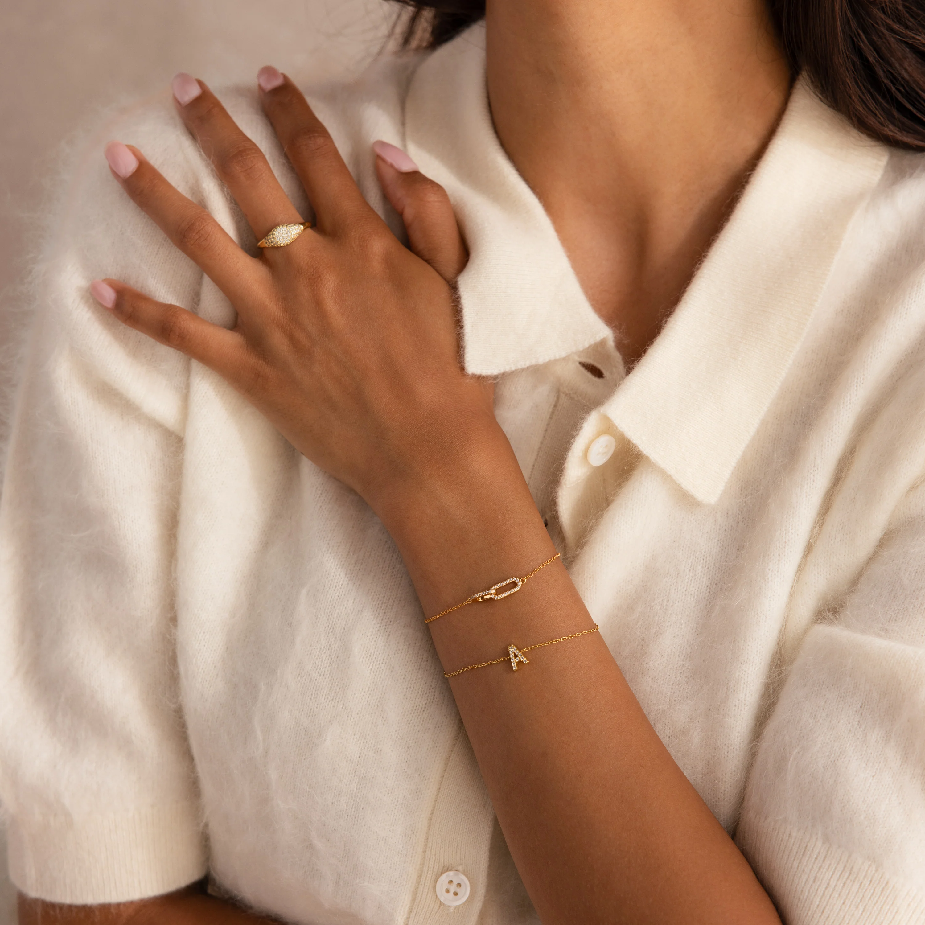 Duo Pave Link Pendant Bracelet - Image 6