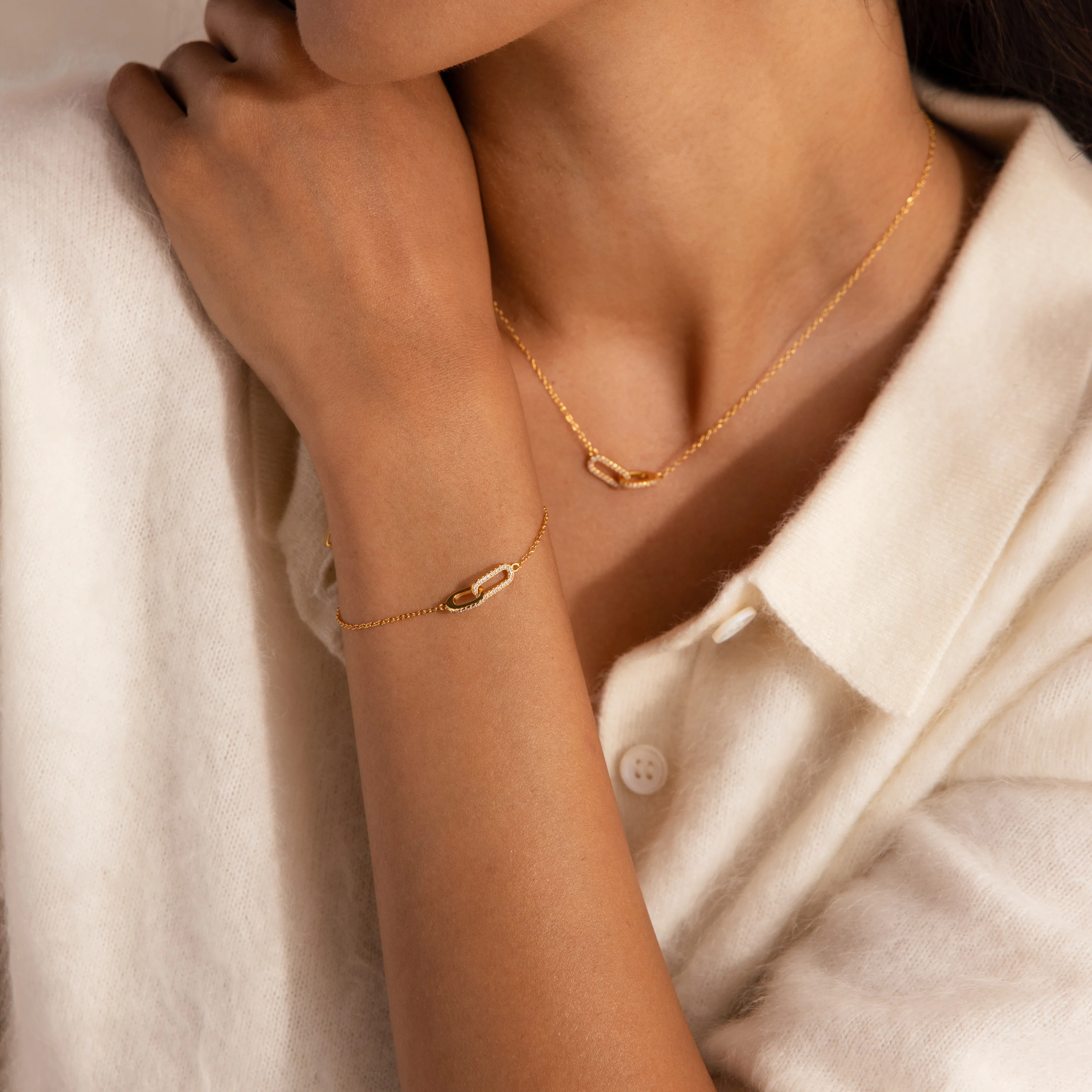 Duo Pave Link Pendant Bracelet - Image 8