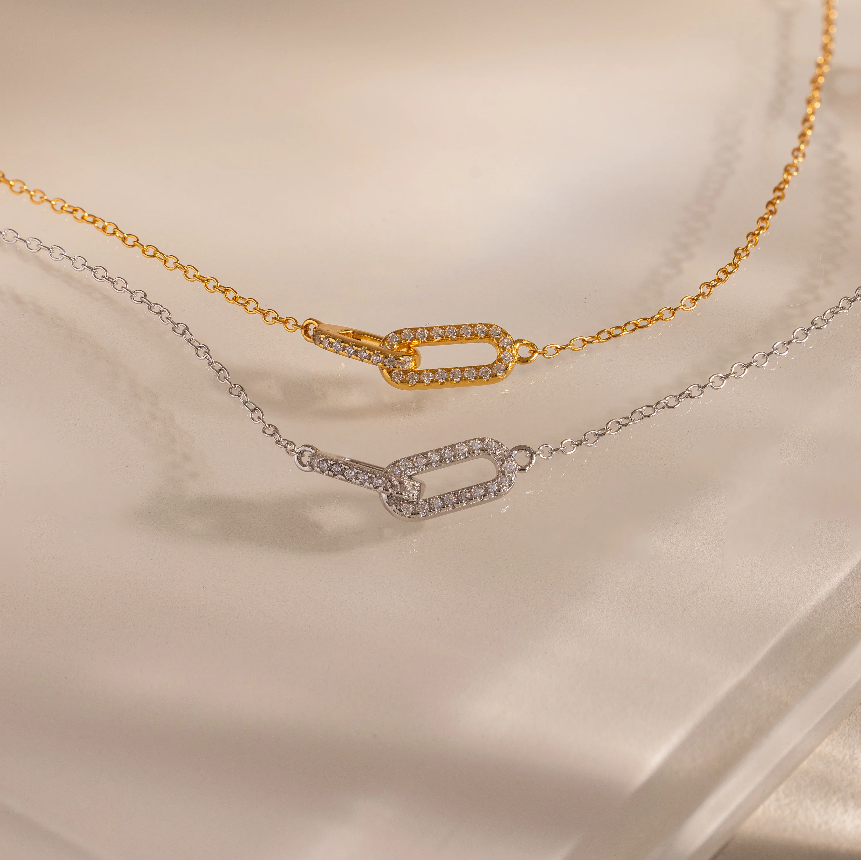 Duo Pave Link Pendant Bracelet - Image 9