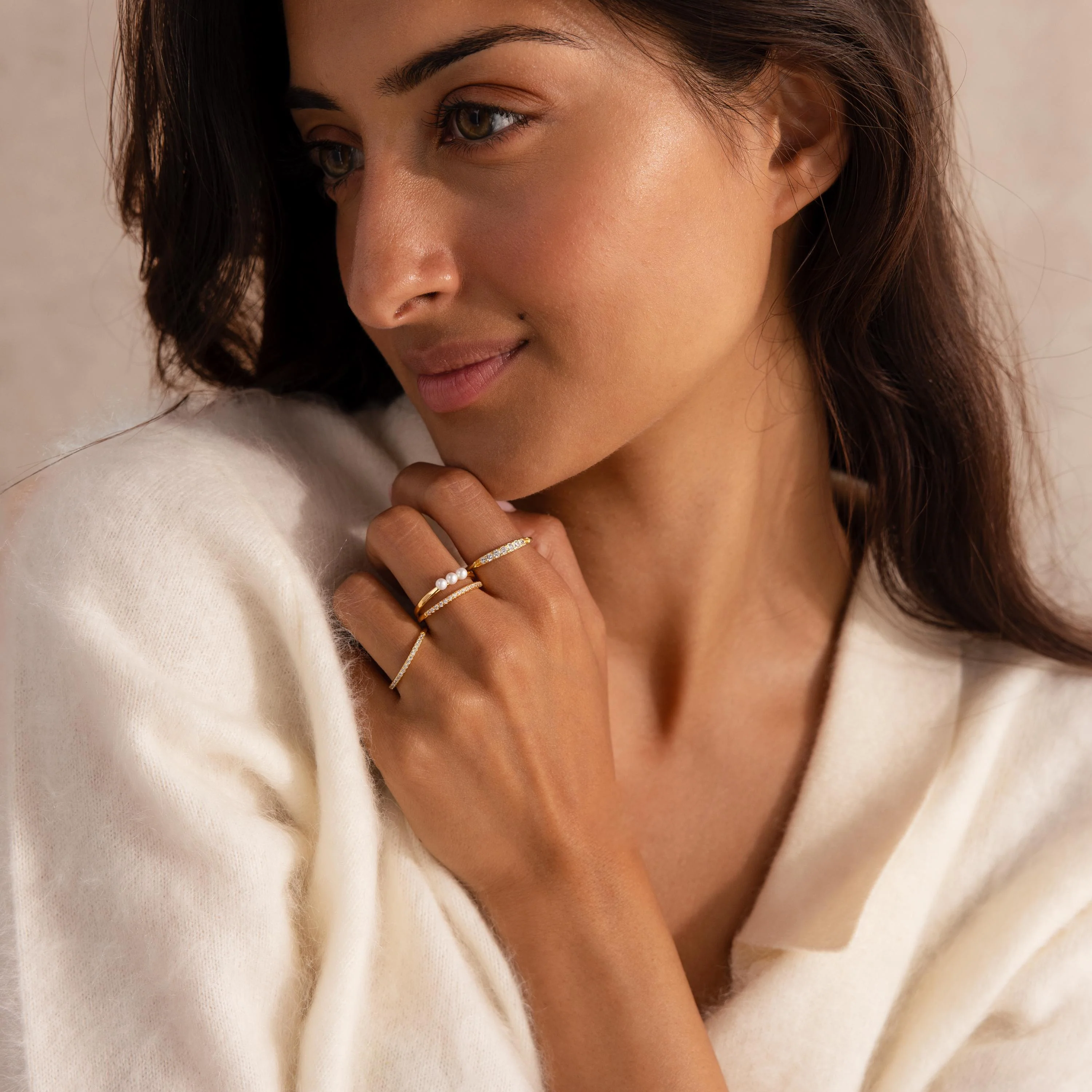 Duo Pave Pearl Ring - Image 8