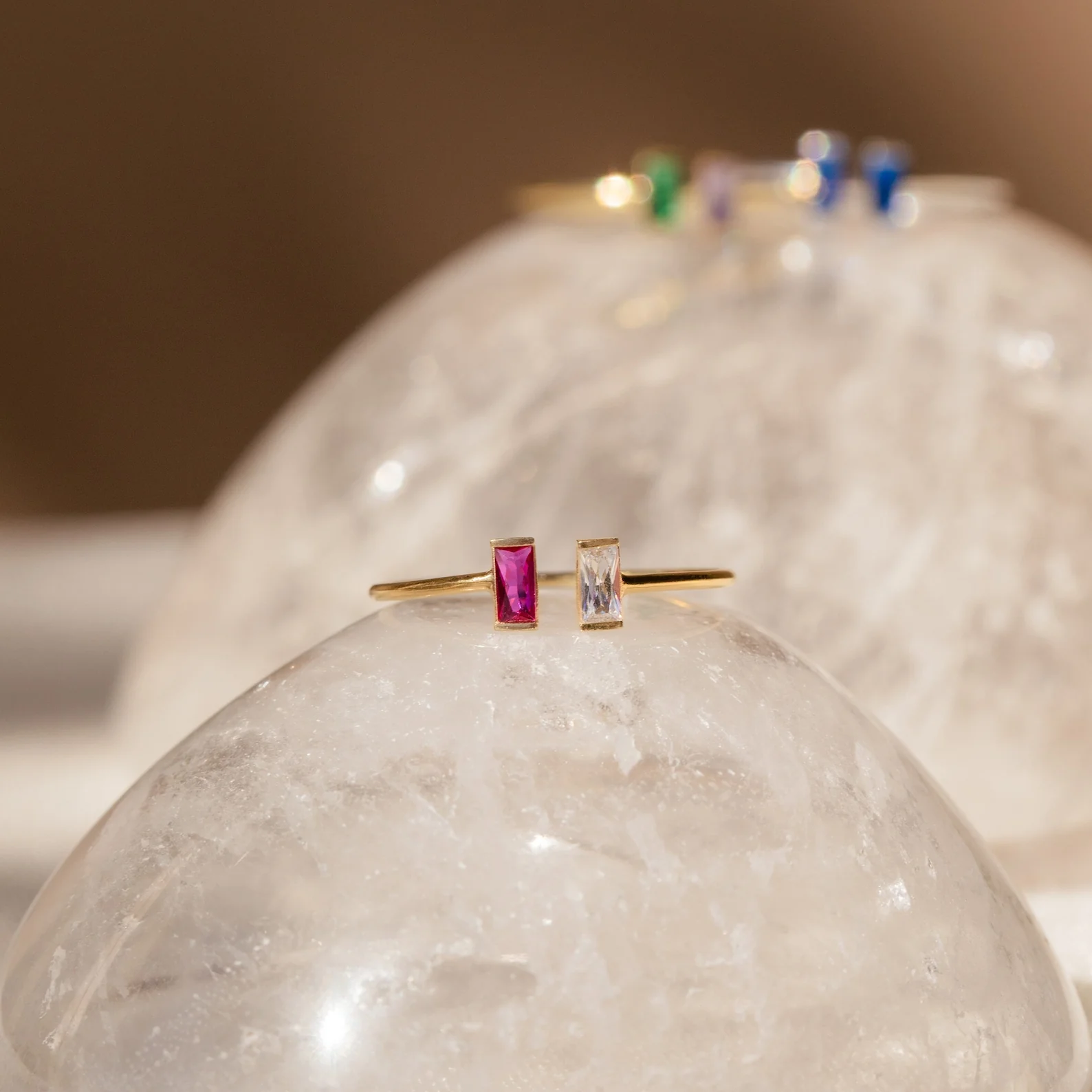 Duo Vertical Baguette Ring - Image 6