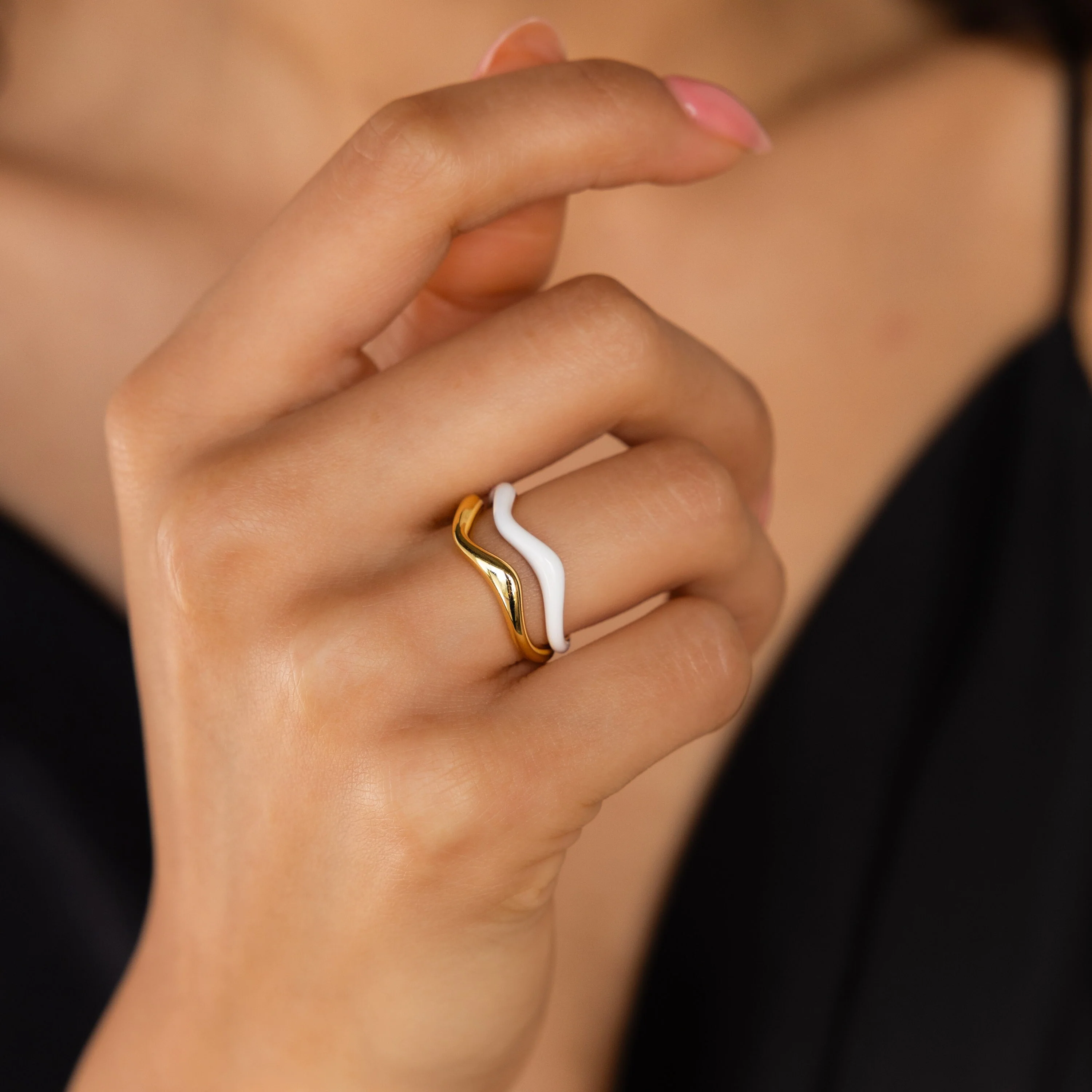 Duo Wave Ring Set - Image 2