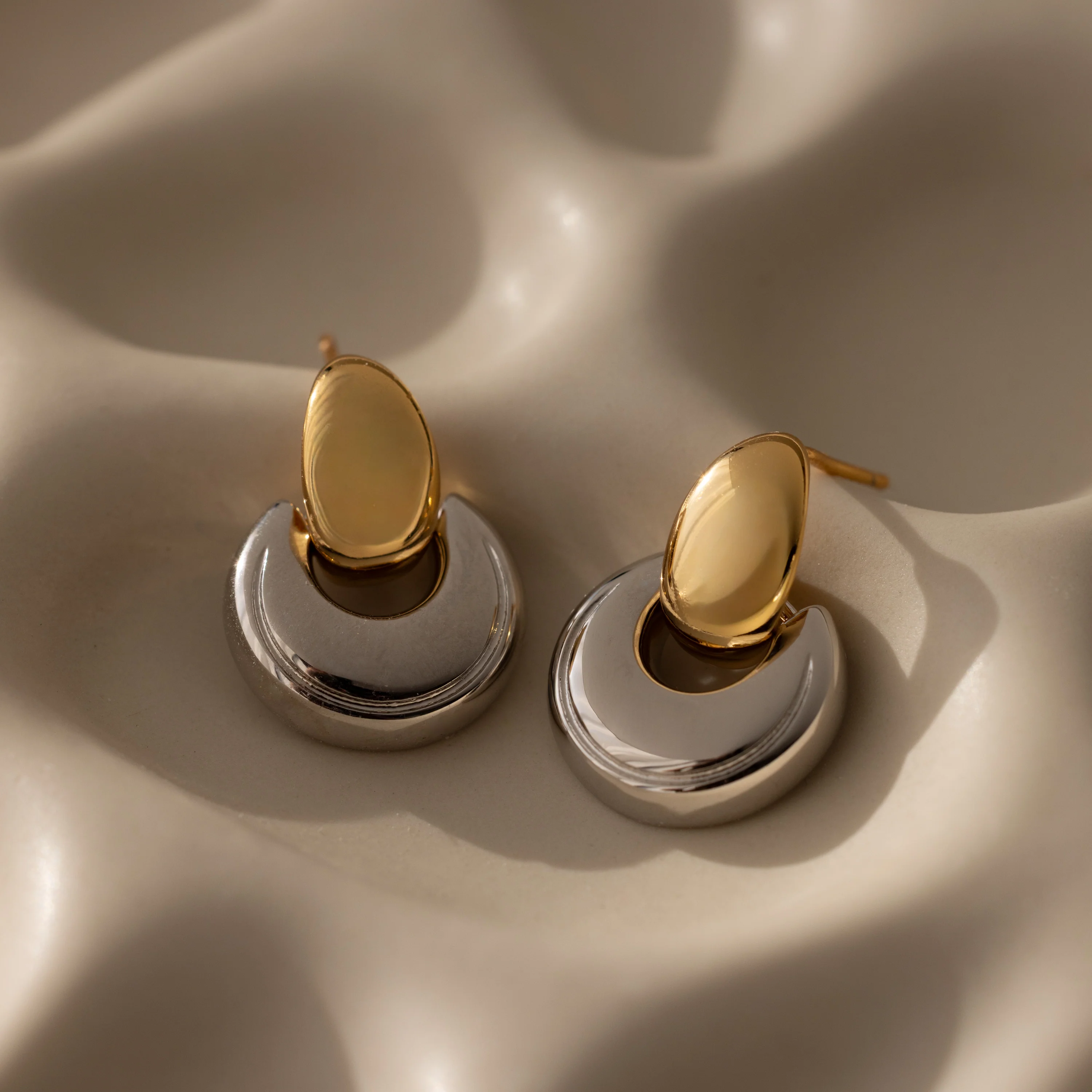 Eclipse Dome Studs in Mixed Metal - Image 3