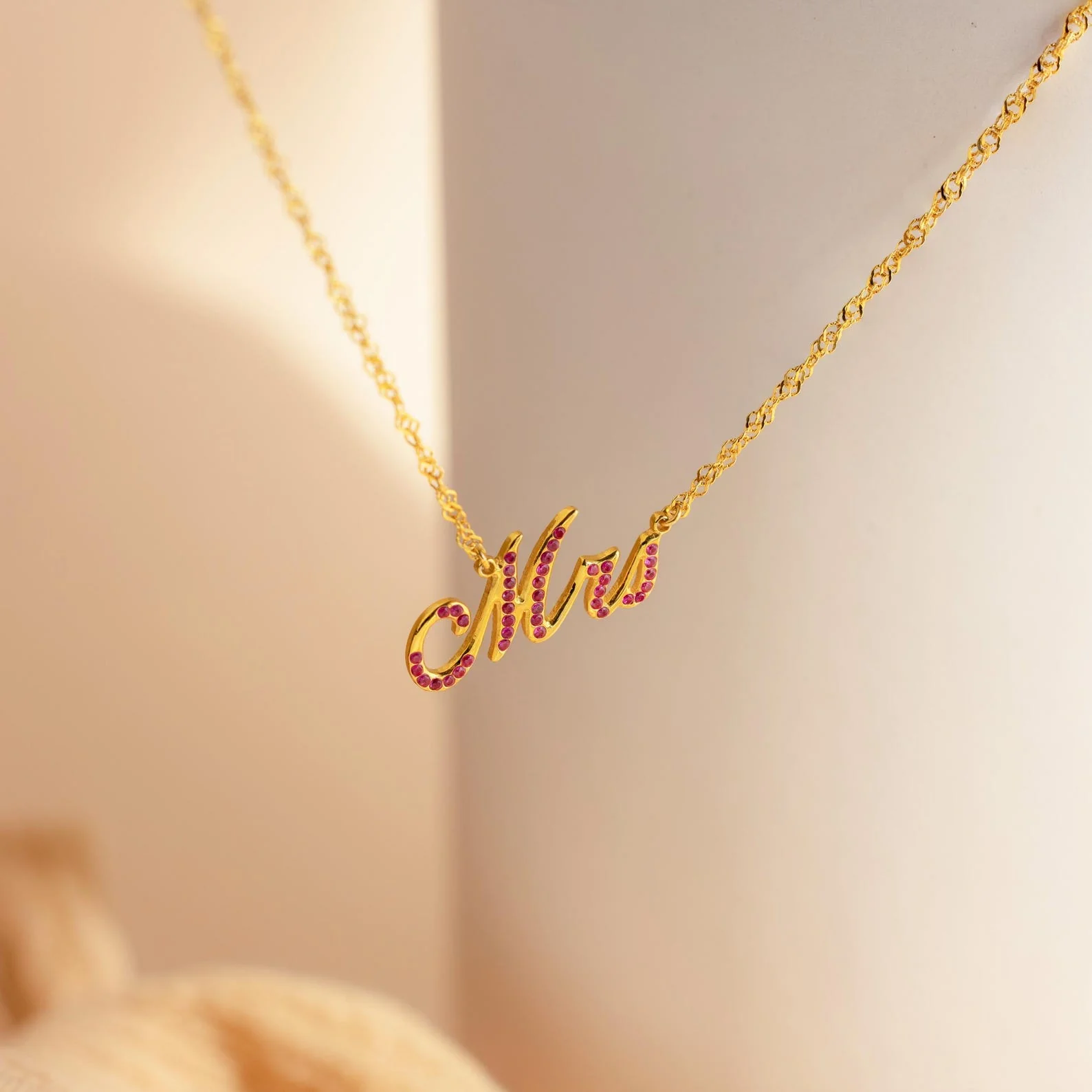 Elegant Birthstone Name Necklace - Image 3