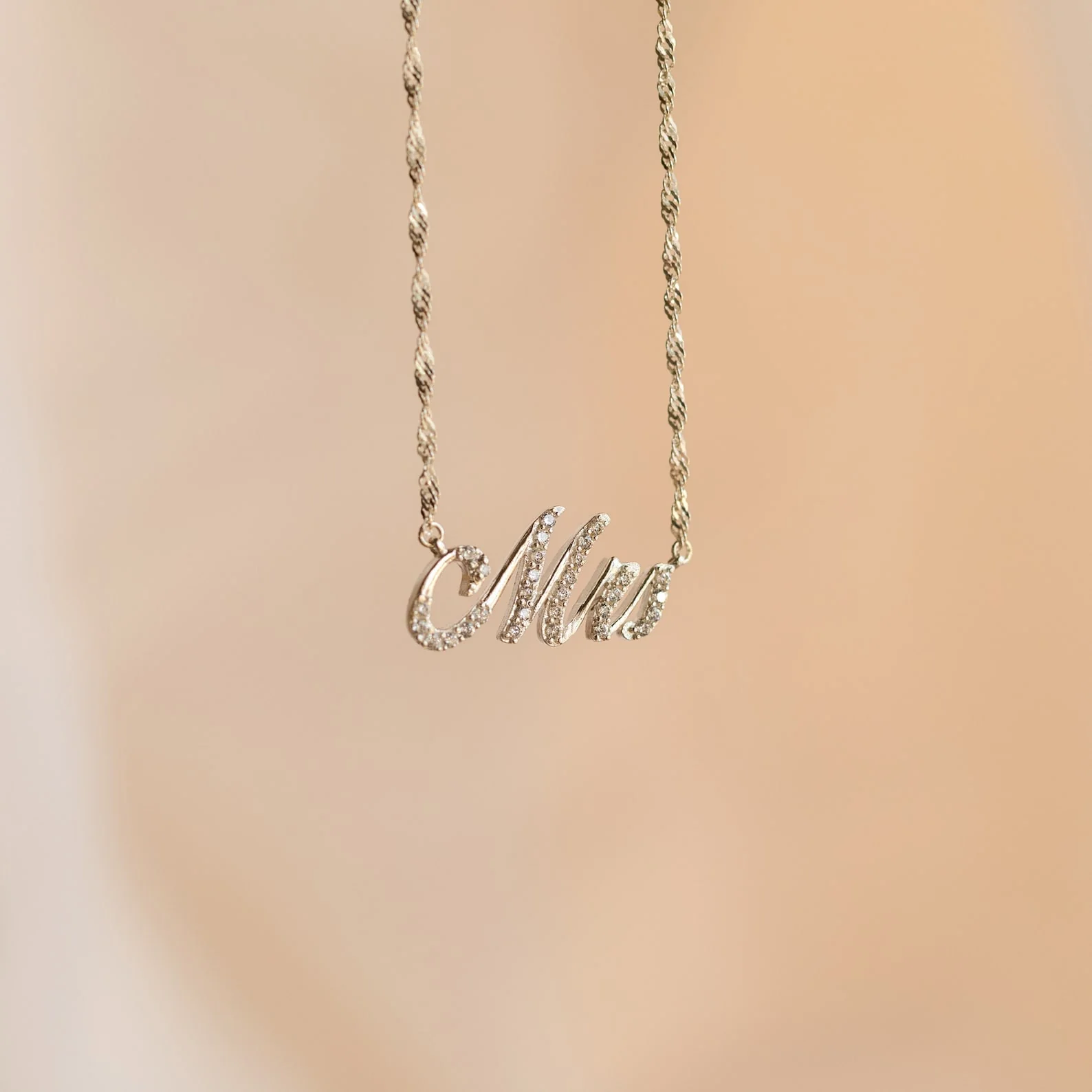 Elegant Pave Name Necklace - Image 3