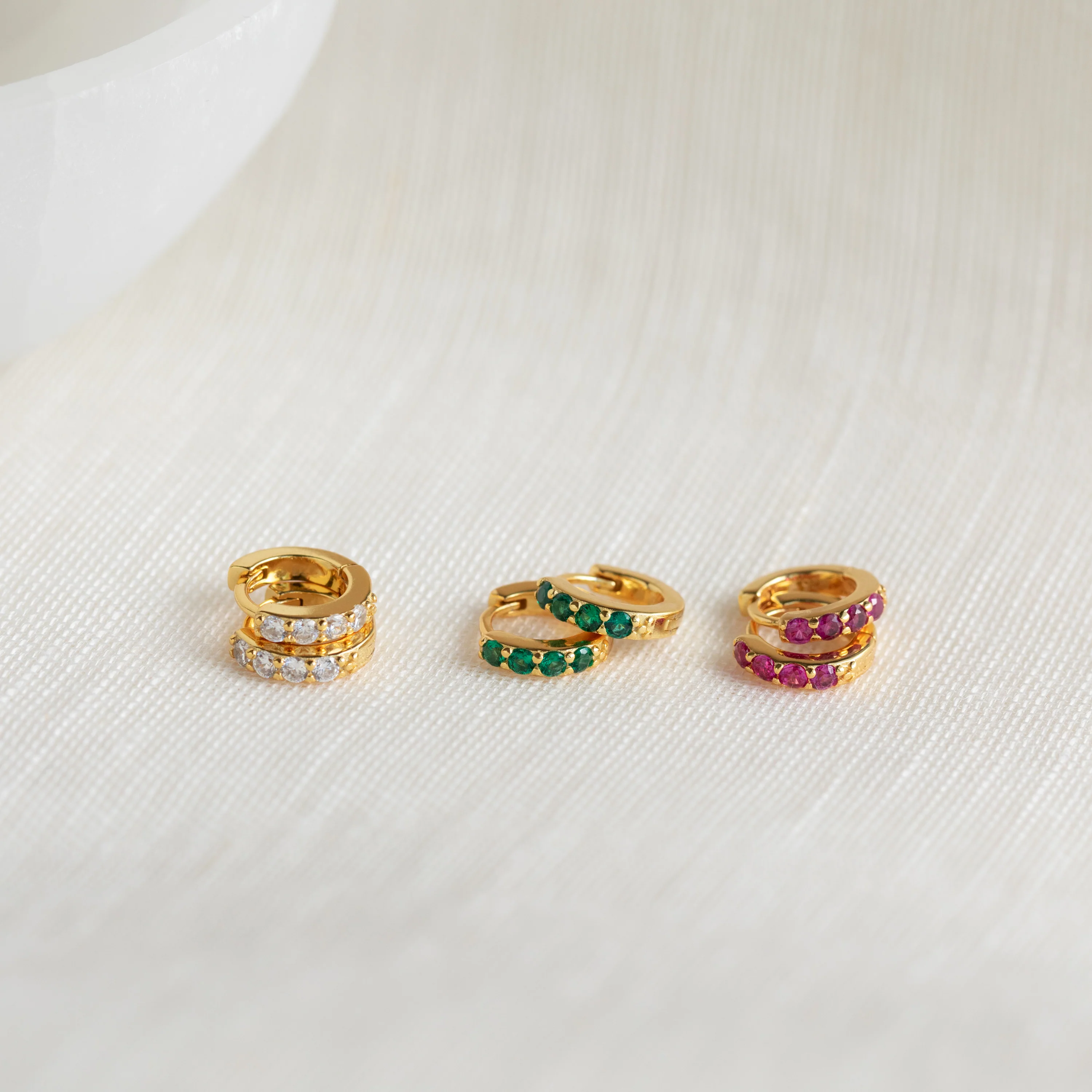 Elise Gemstone Huggies Set - Image 4