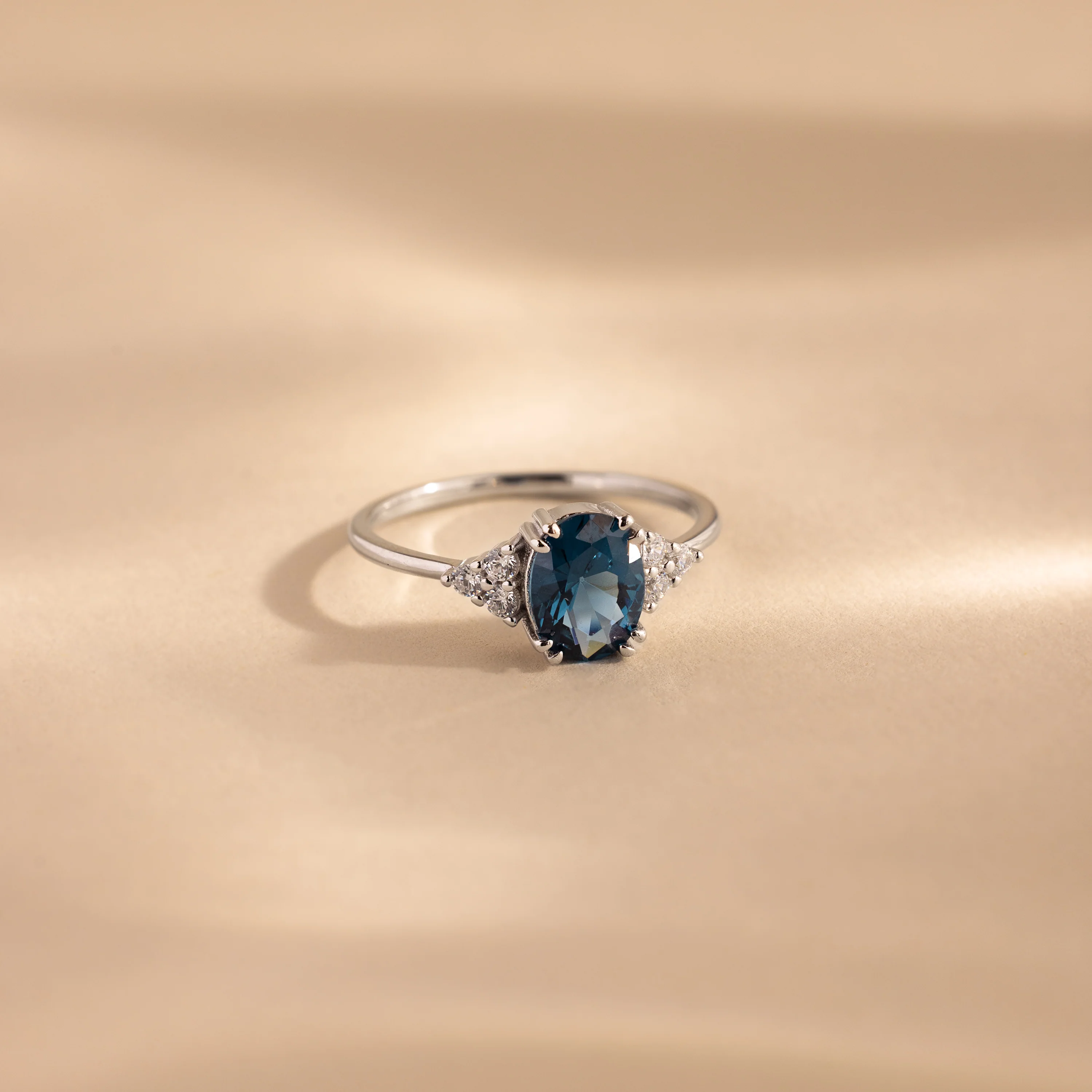 Elizabeth Blue Topaz Ring in Silver