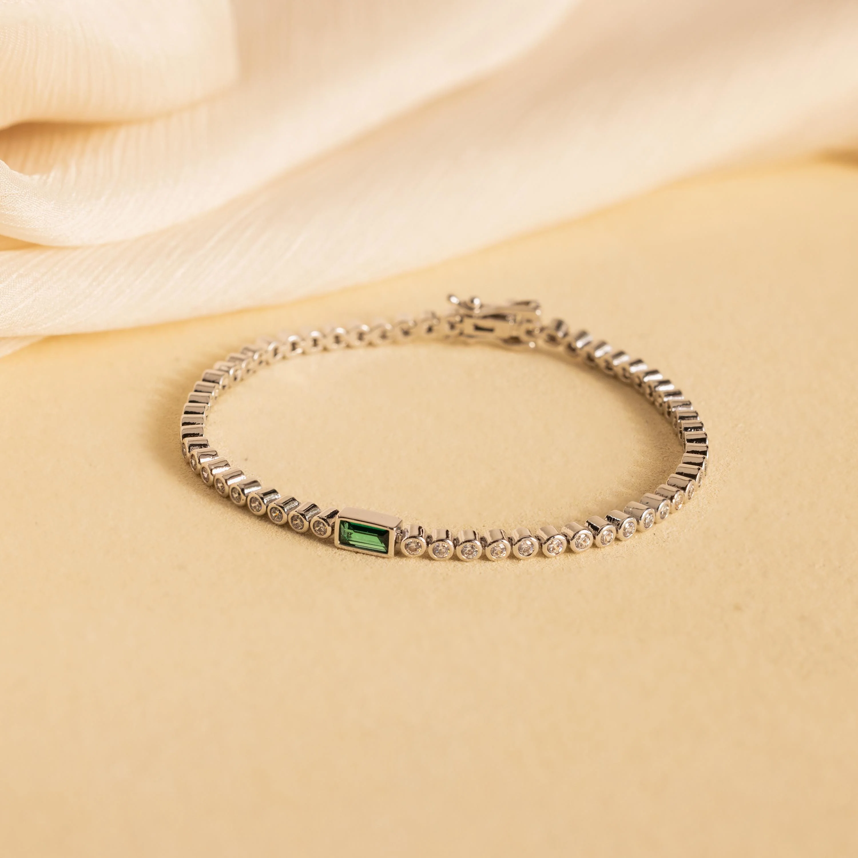 Emerald Baguette Tennis Bracelet - Image 3