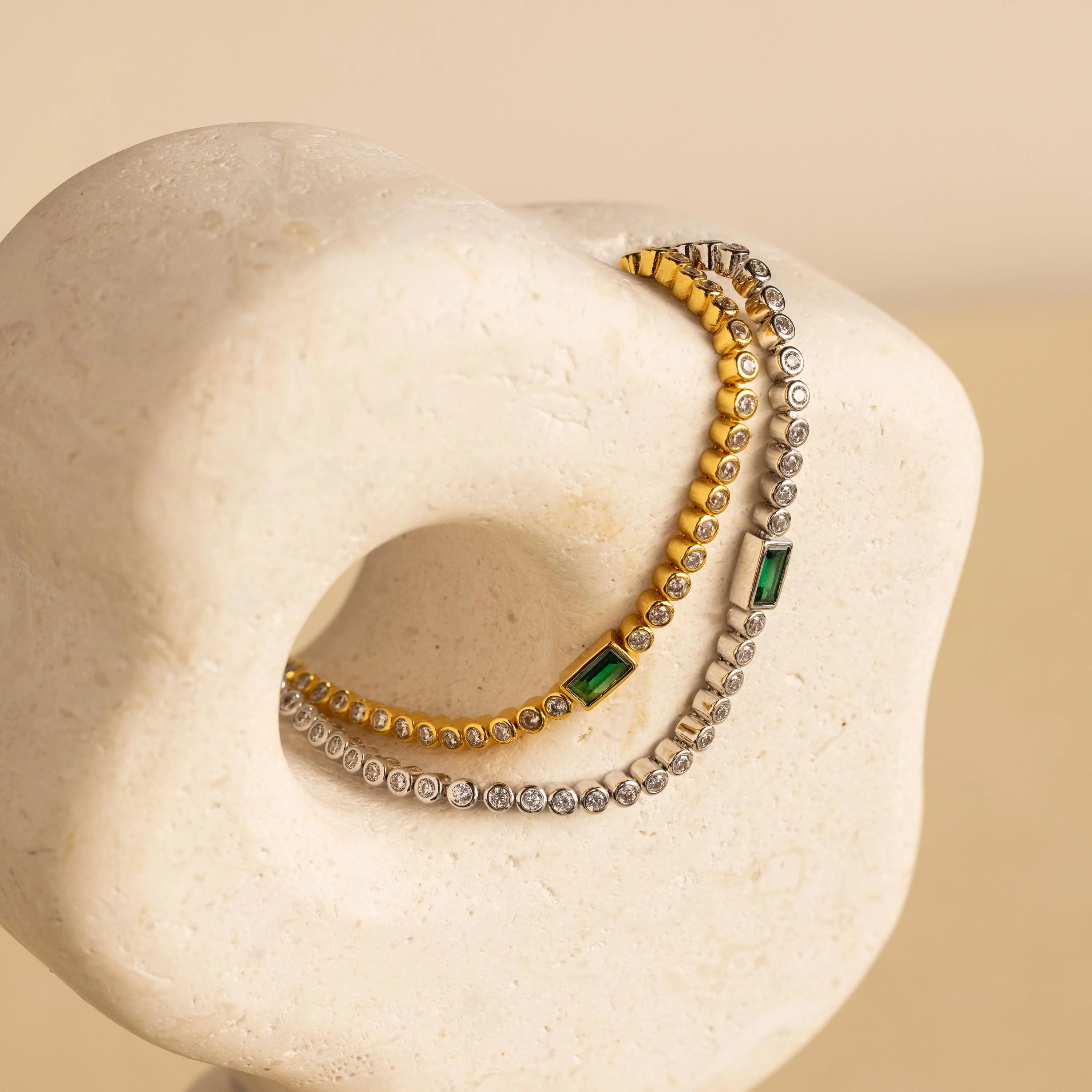 Emerald Baguette Tennis Bracelet - Image 7