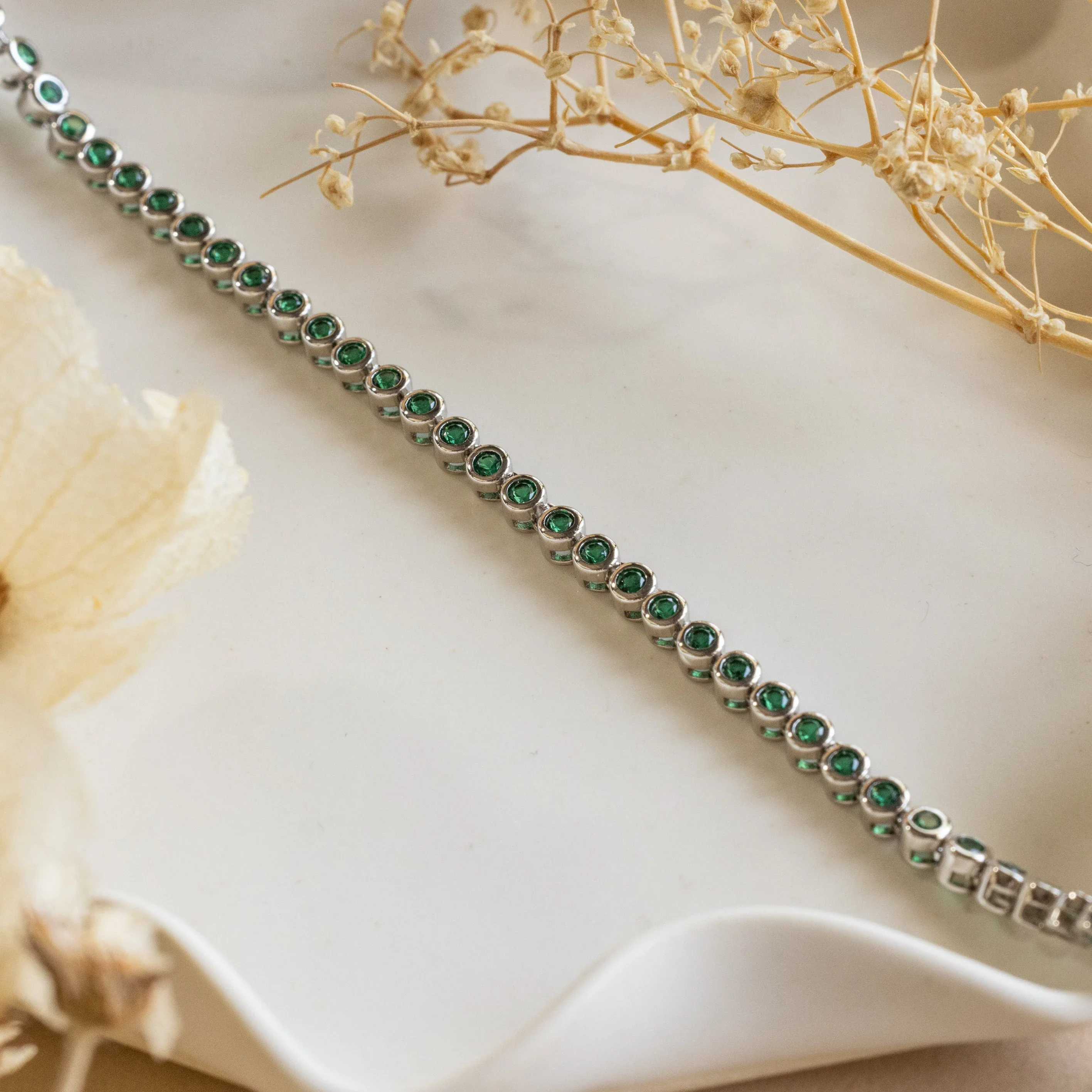 Emerald Bezel Tennis Necklace - Image 5