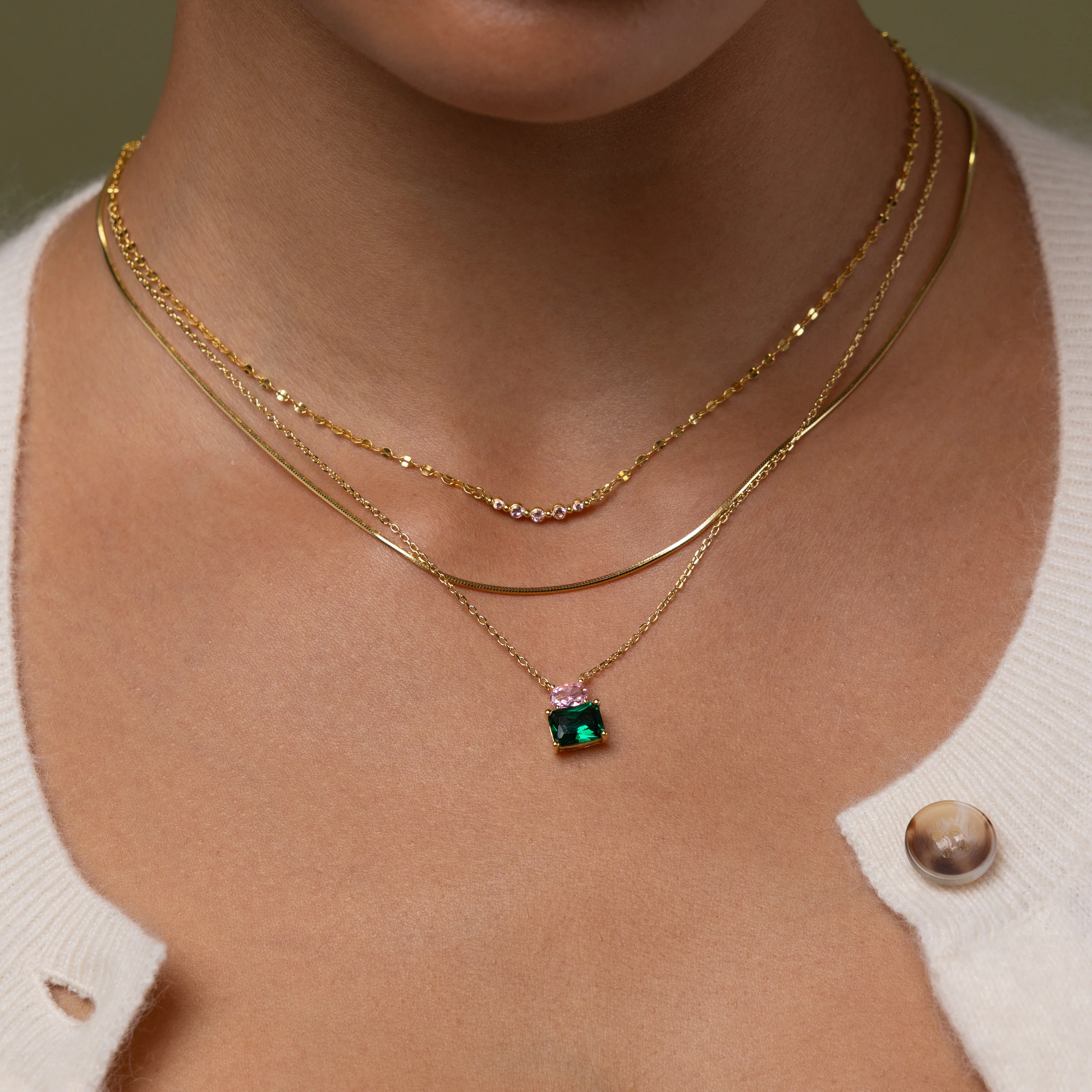 Emerald Bloom Necklace in 18K Gold - Image 6