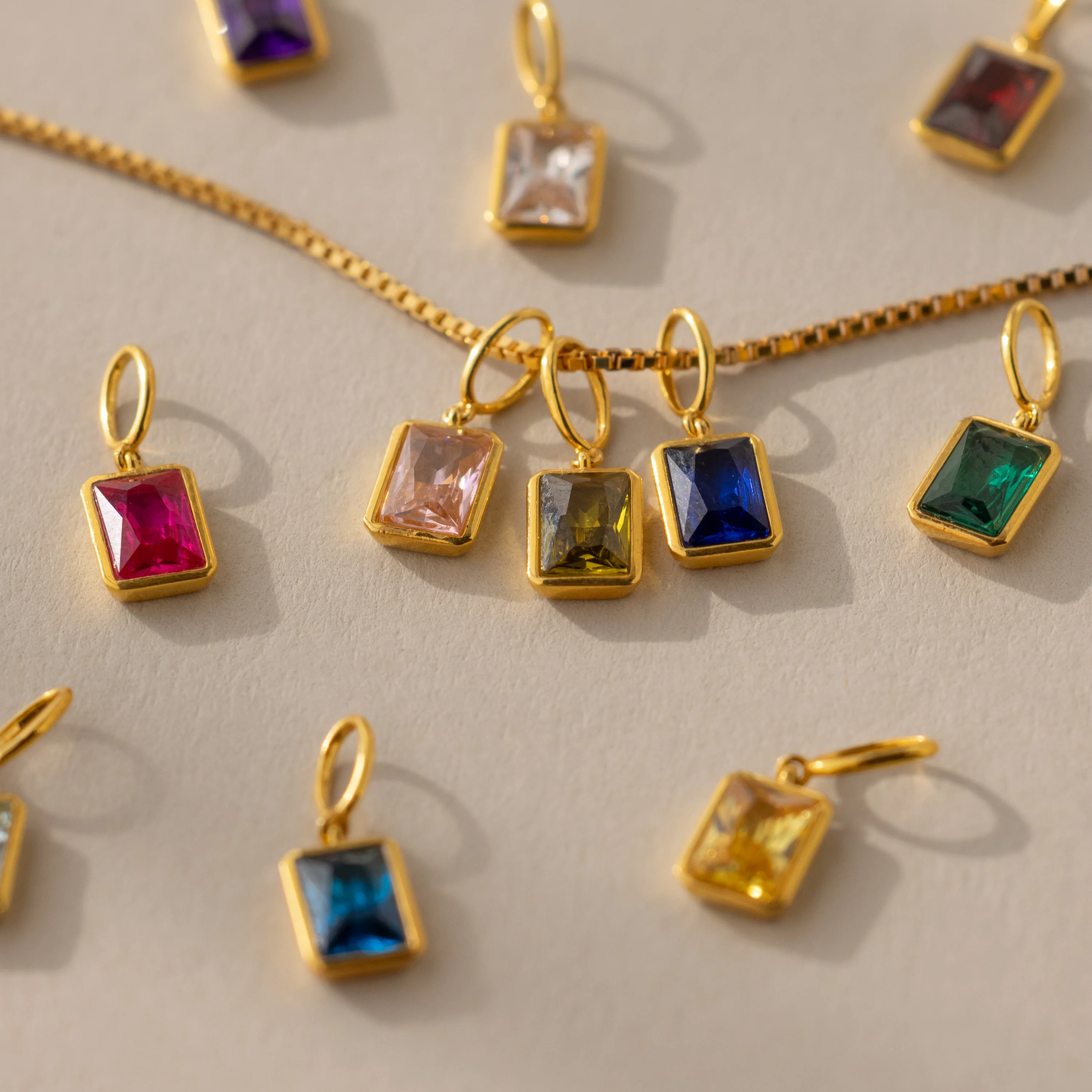Emerald Cut Peridot Charm - Image 5