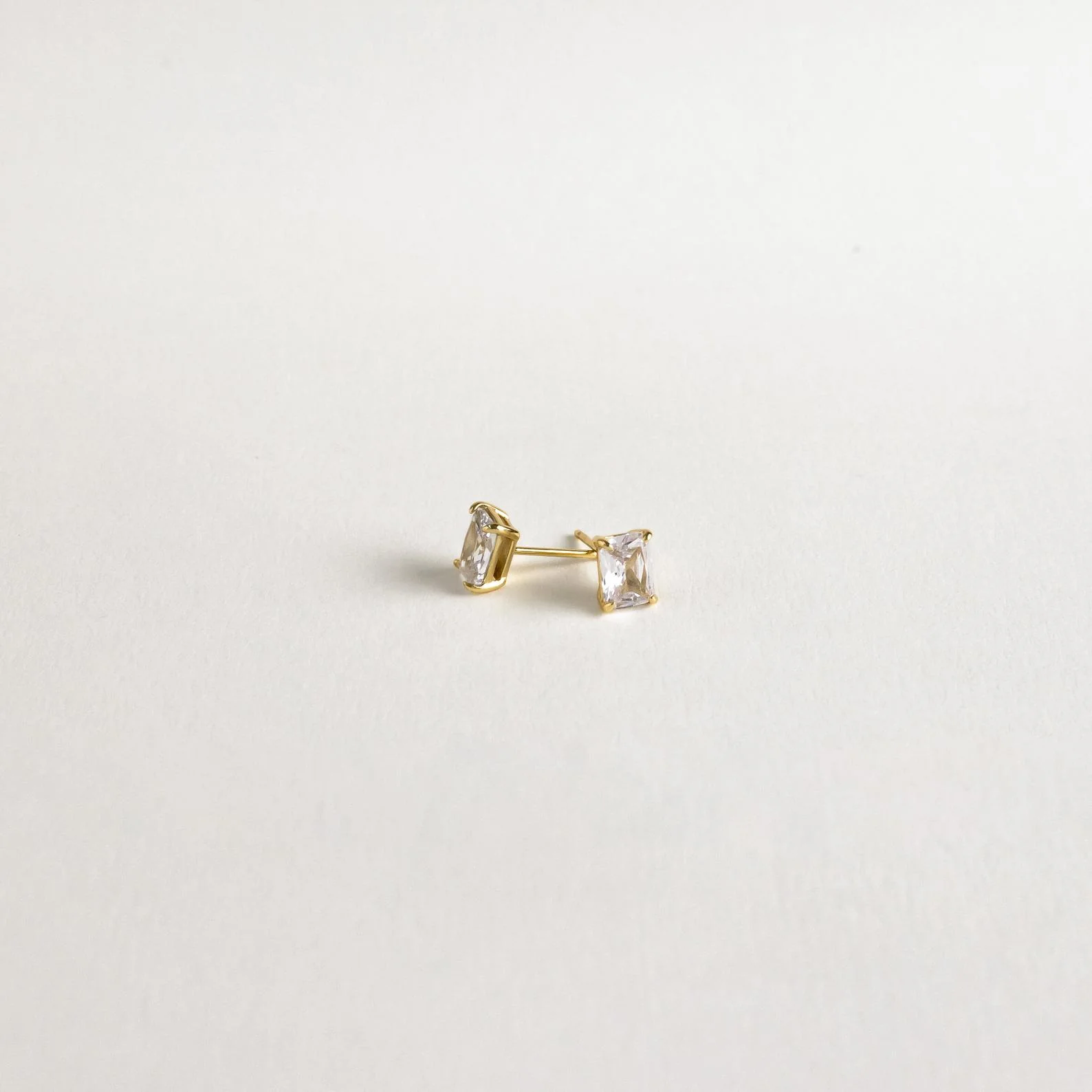 Emerald Diamond Studs in 18K Gold - Image 7