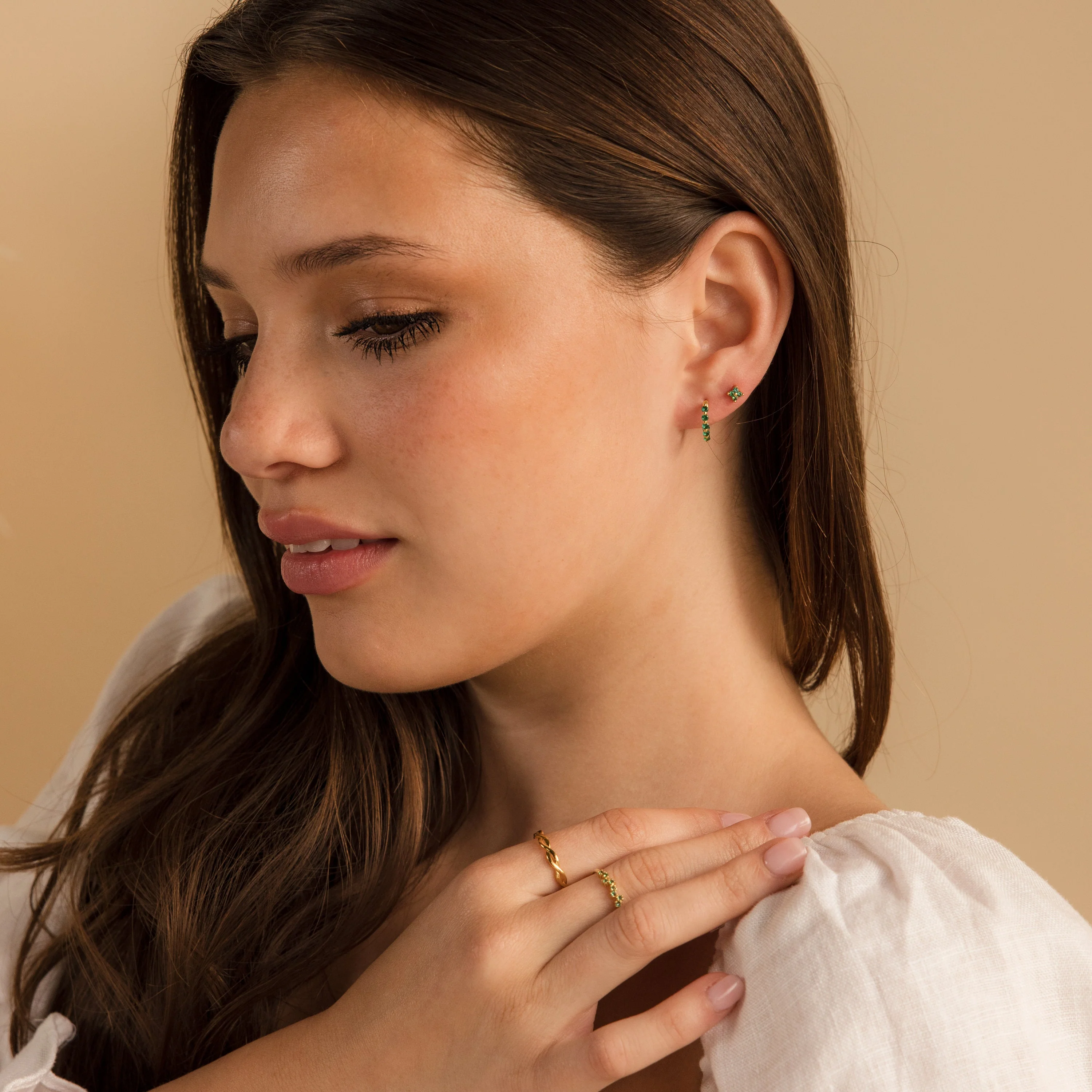 Emerald Ivy Flower Studs - Image 6