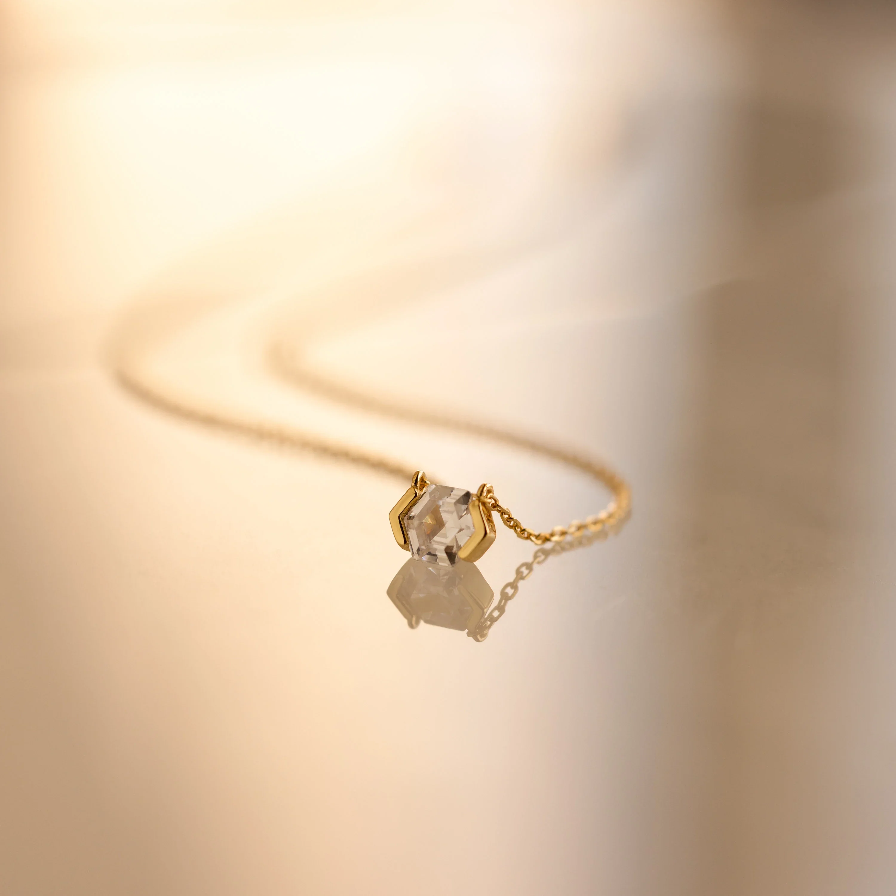 Encased Hexagon Diamond Necklace - Image 8