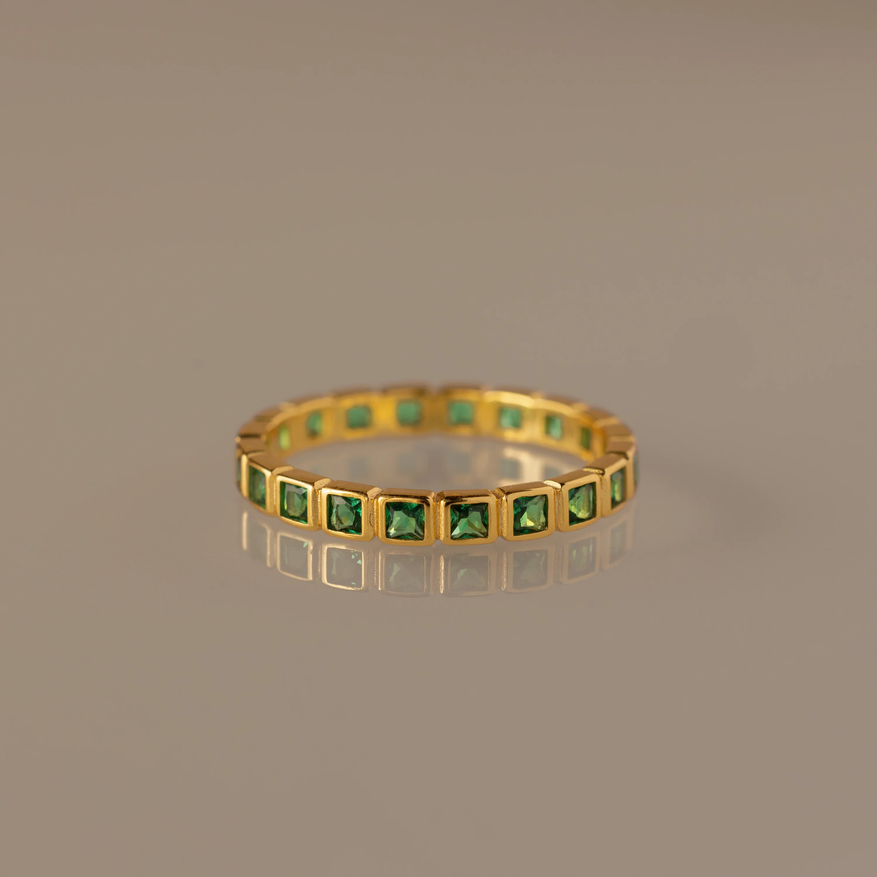 Eternity Bezel Emerald Ring
