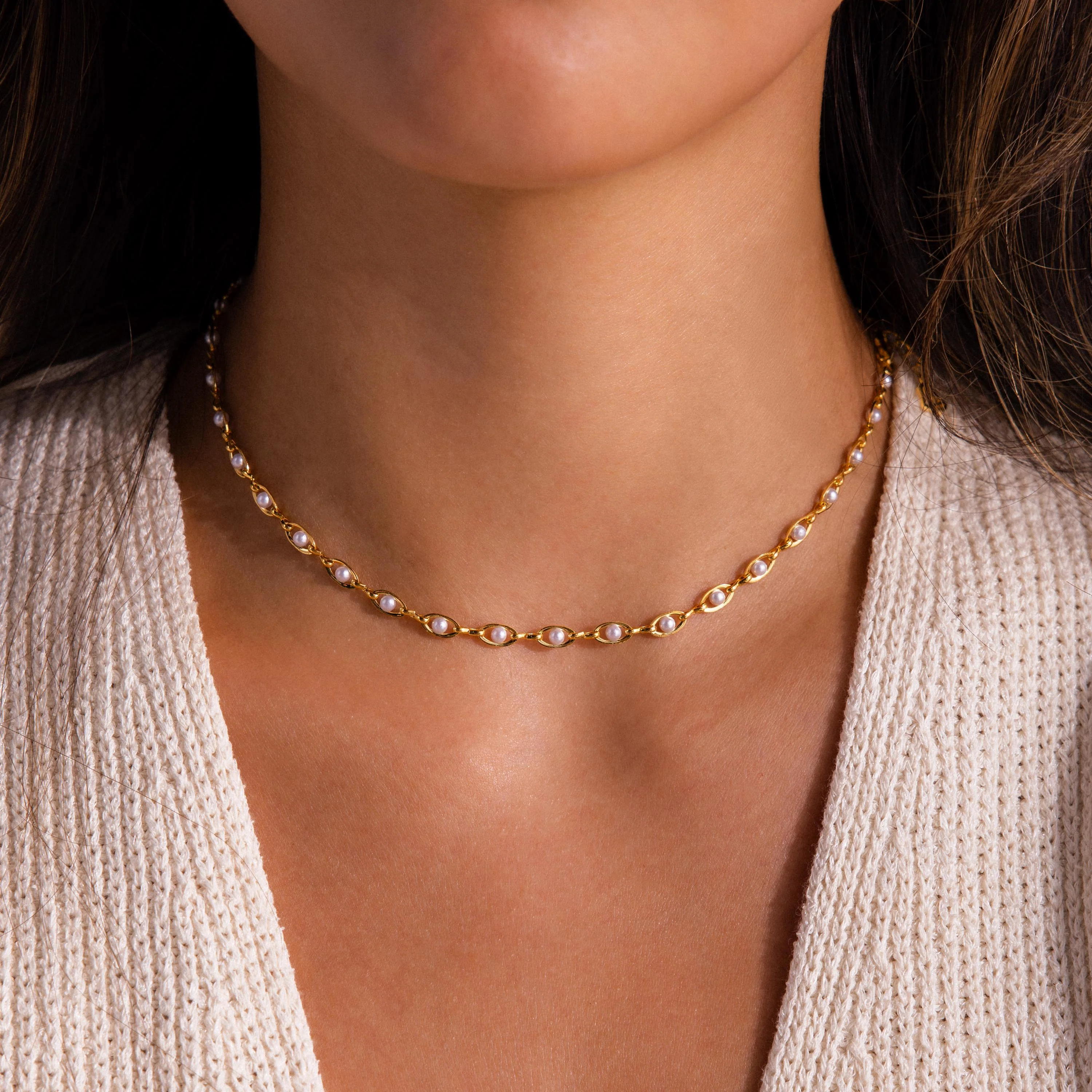 Eternity Pearl Choker Necklace - Image 3
