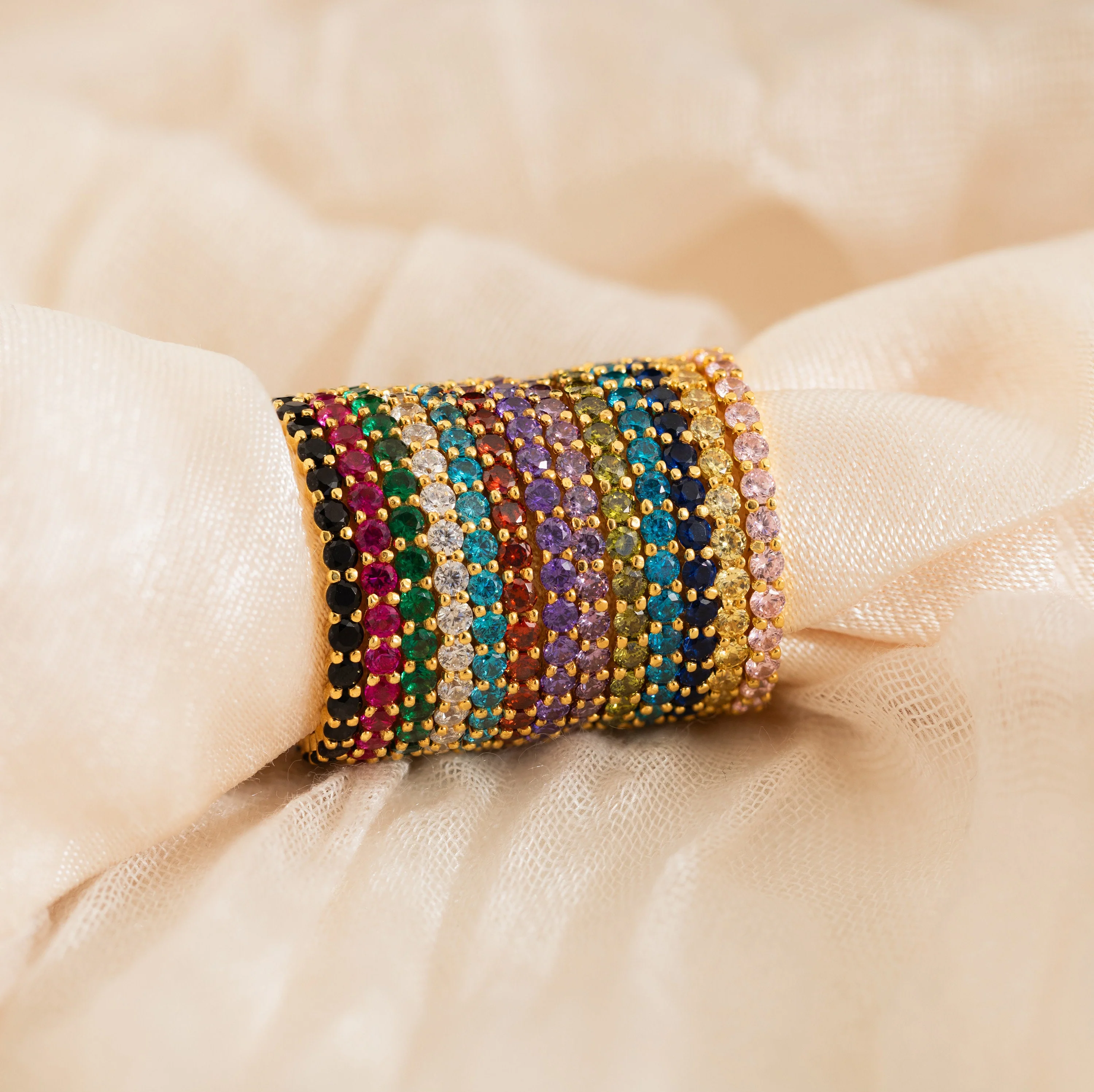 Eternity Tennis Birthstone Ring - Image 5