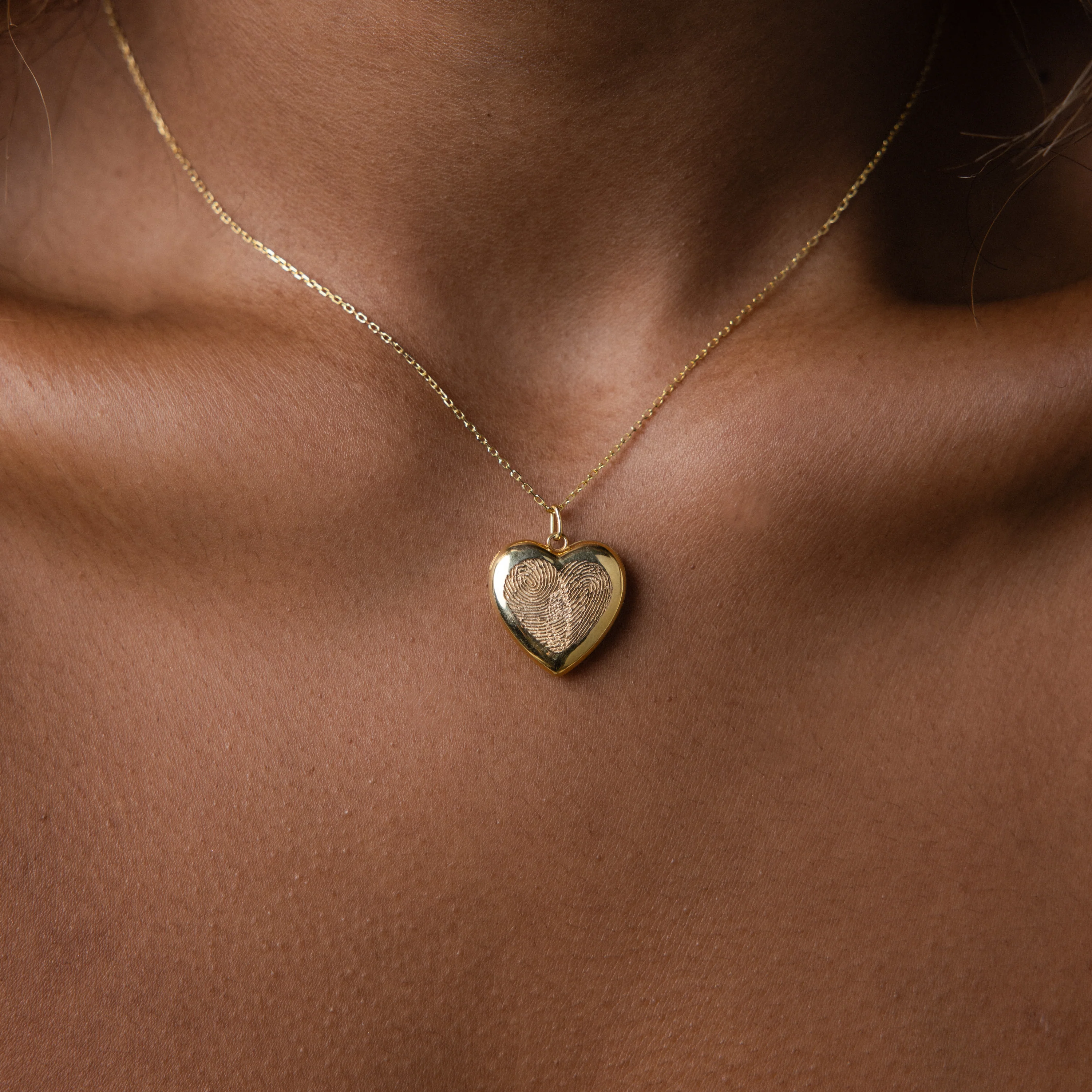 Fingerprint Heart Locket Necklace - Image 3