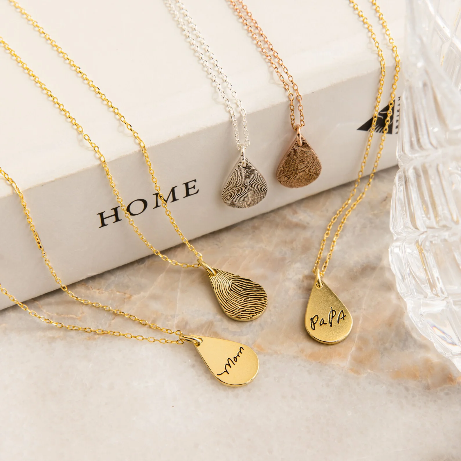Tear Drop Fingerprint Necklace - Image 7