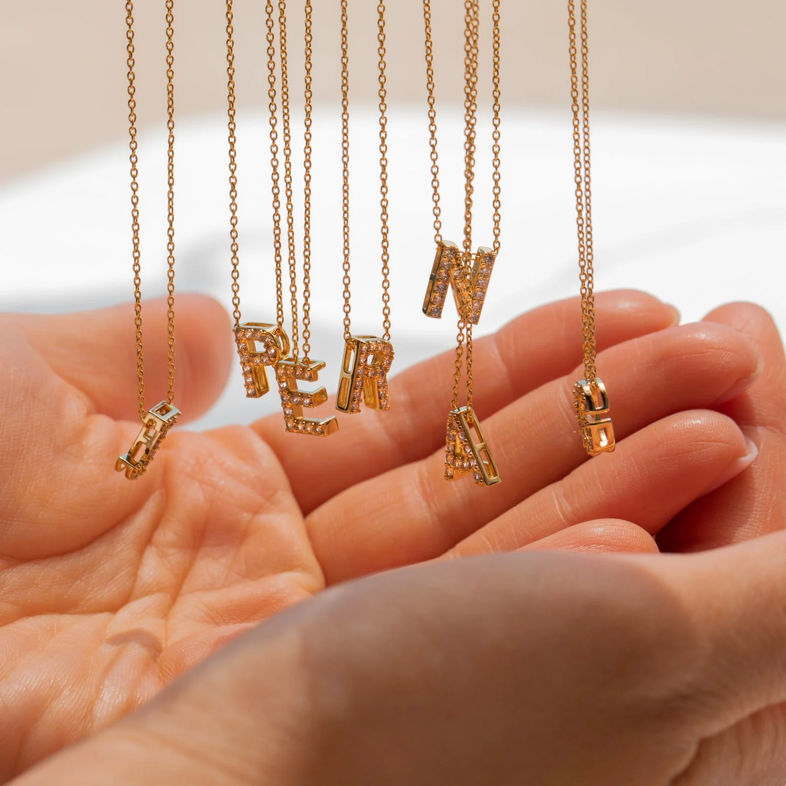 Floating Pave Initial Necklace - Image 5
