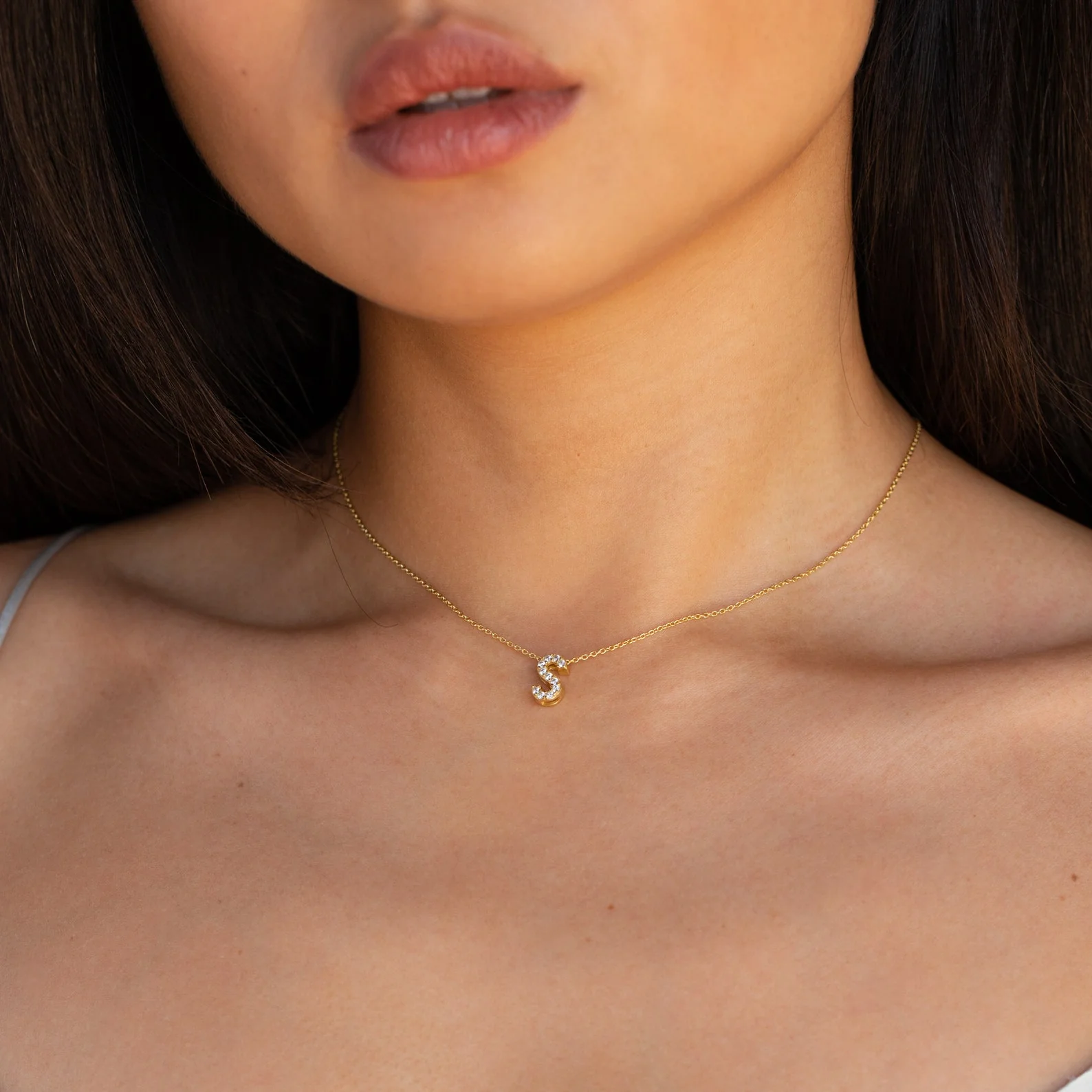 Floating Pave Initial Necklace - Image 6