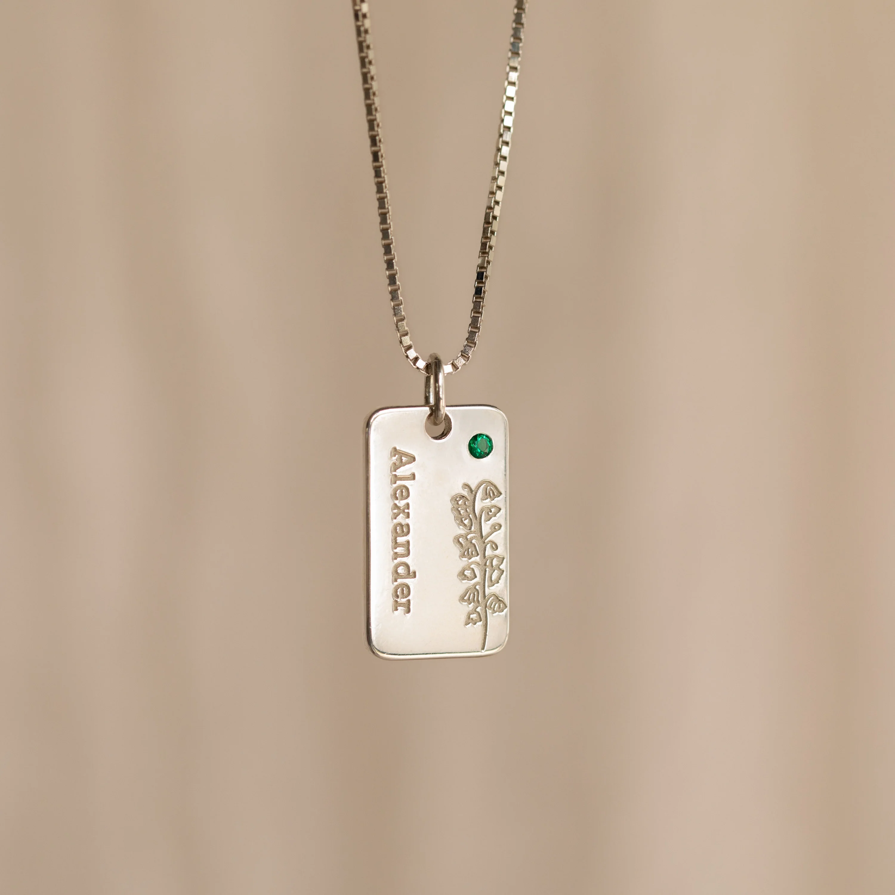 Floral Name Birthstone Necklace - Image 4