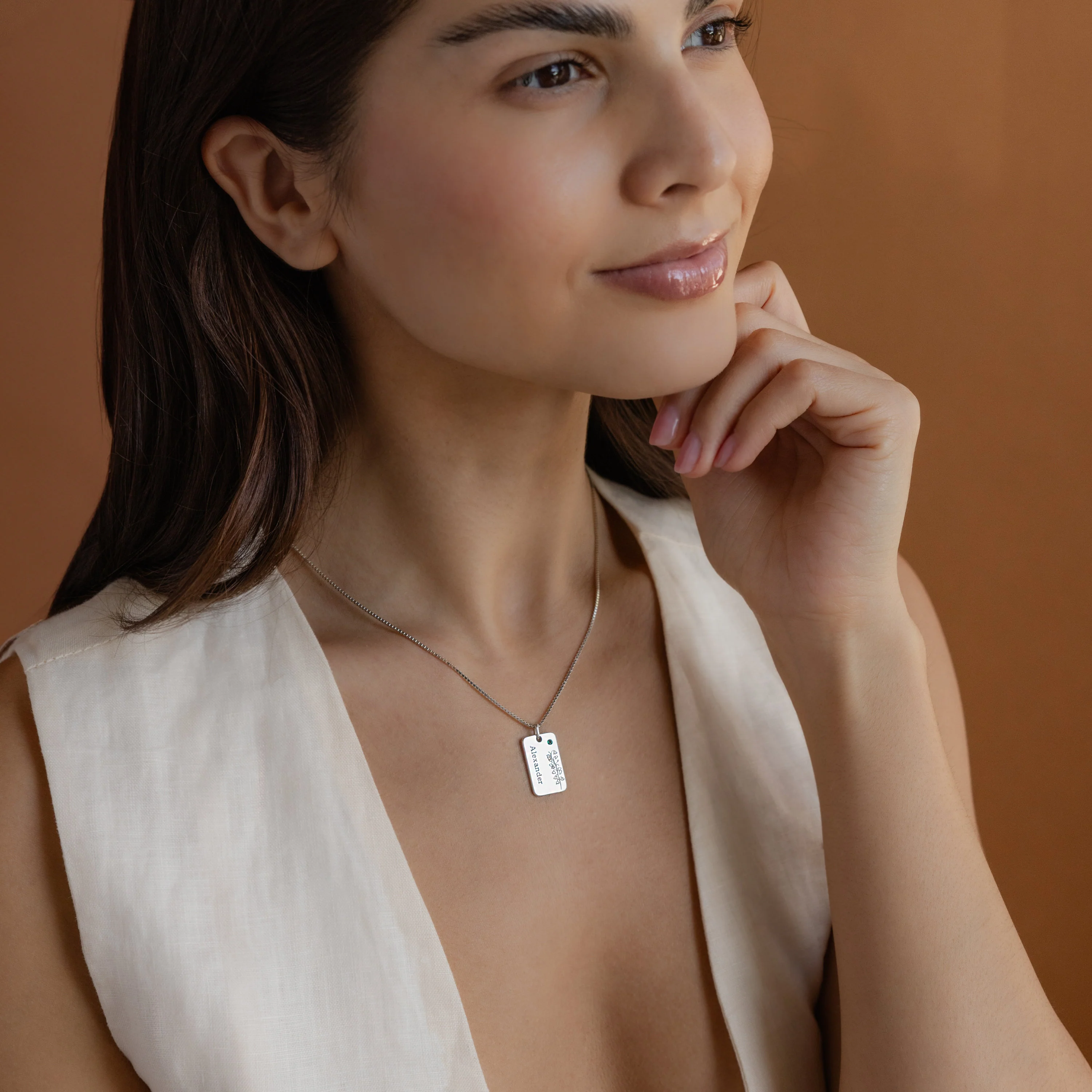 Floral Name Birthstone Necklace - Image 5