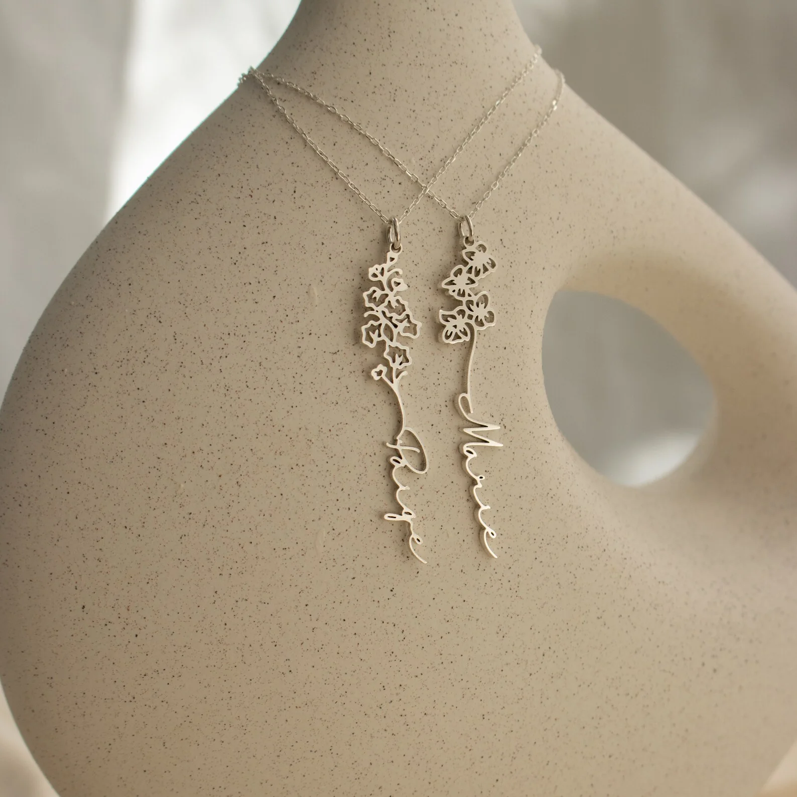 Flower Birth Name Necklace - Image 3