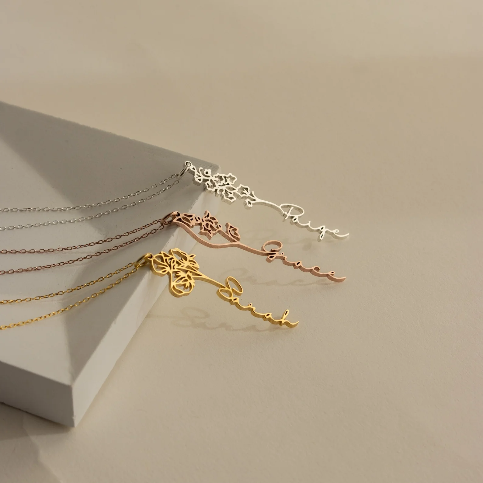 Flower Birth Name Necklace - Image 6