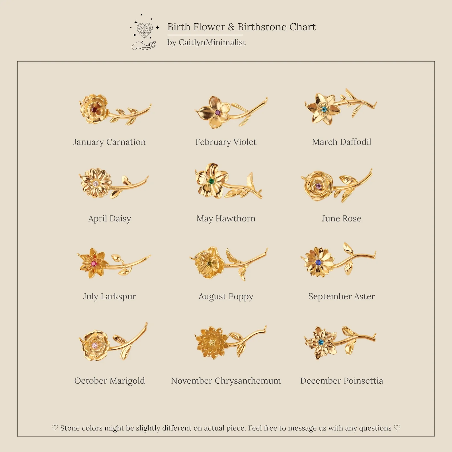 Flower Birthstone Necklace - Image 8