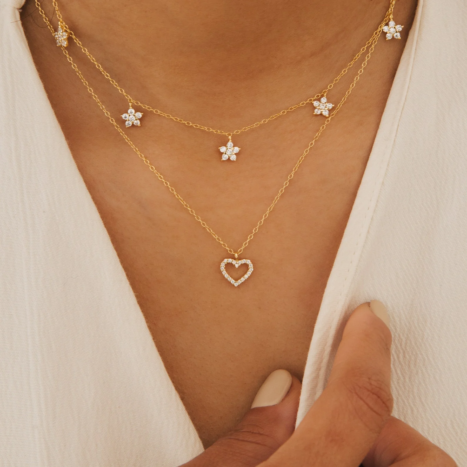 Forever Pave Heart Necklace in 18K Gold - Image 7