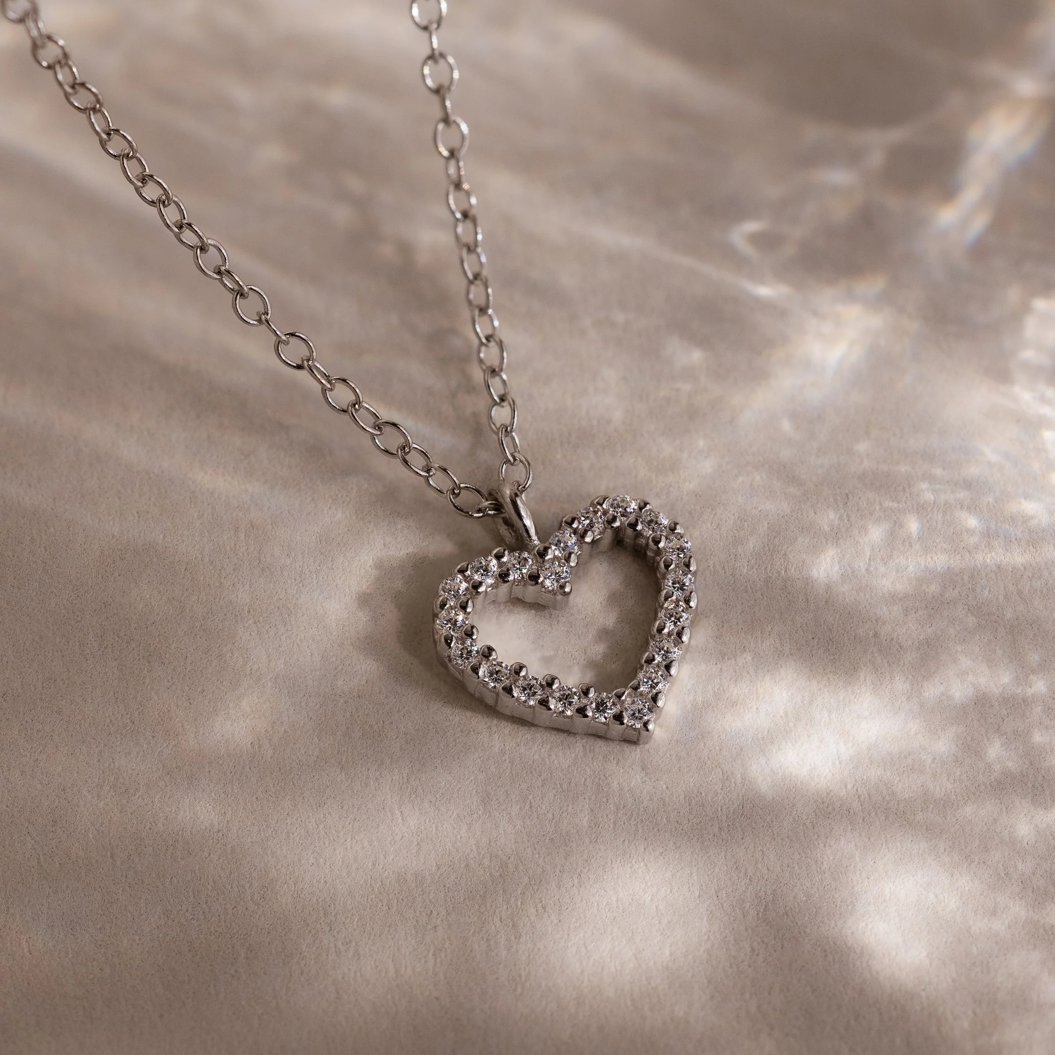 Forever Pave Heart Necklace in Silver - Image 3