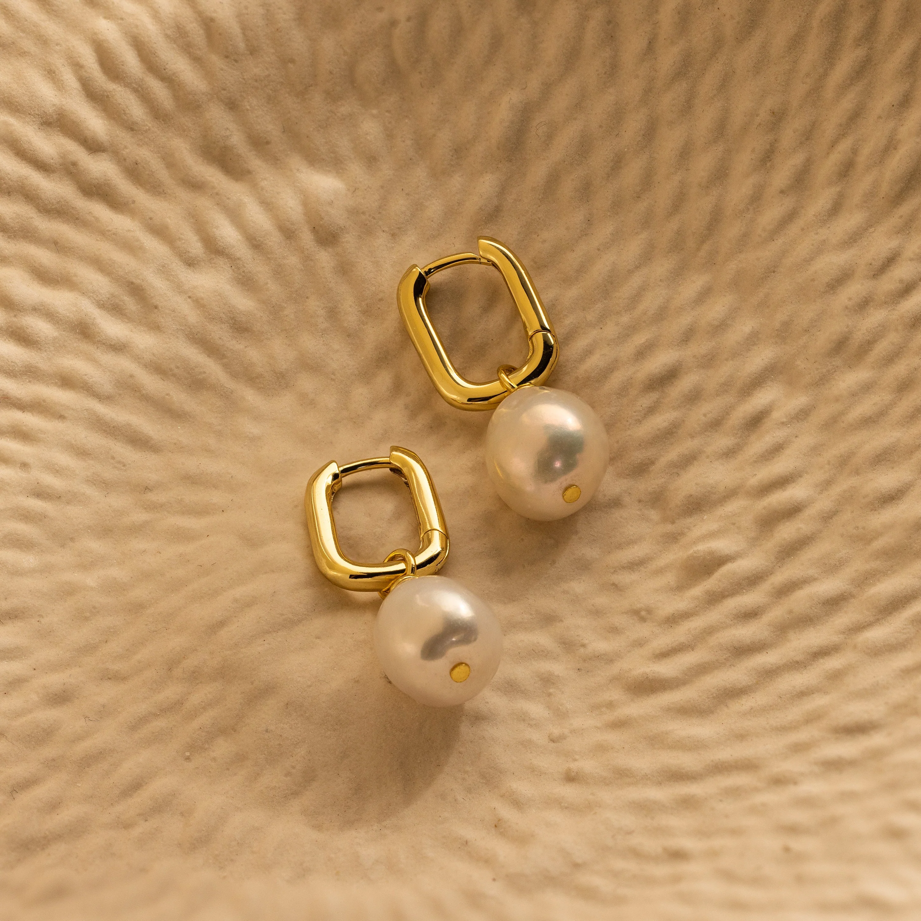 Freshwater Pearl Drop Hoops - Image 2