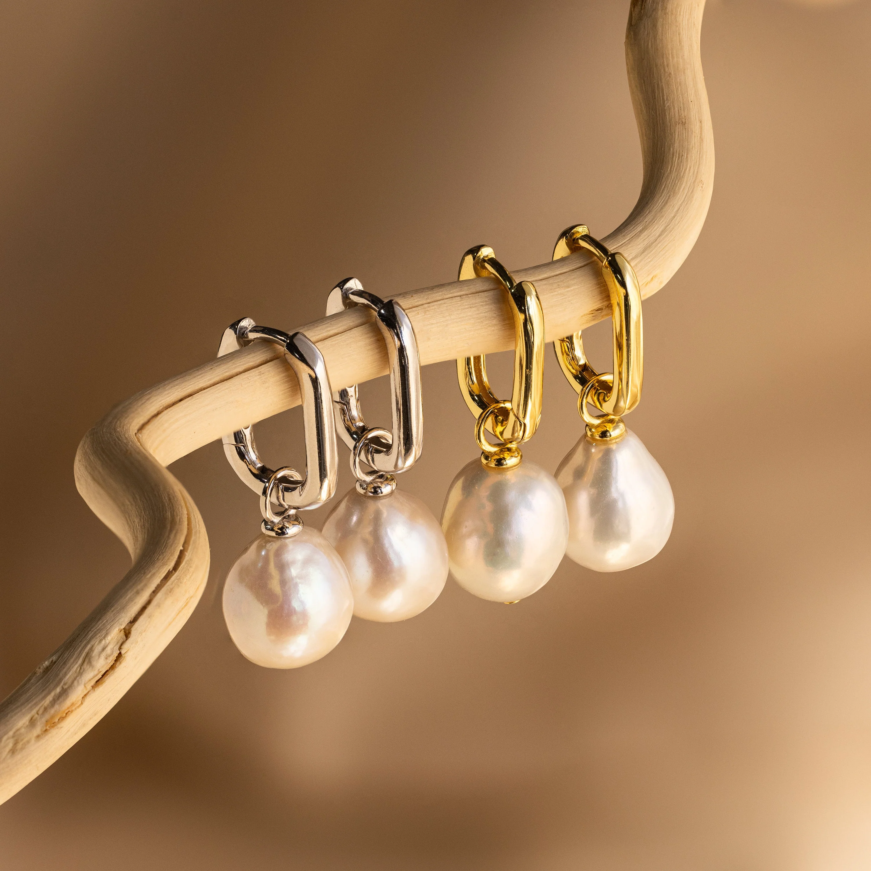 Freshwater Pearl Drop Hoops - Image 3