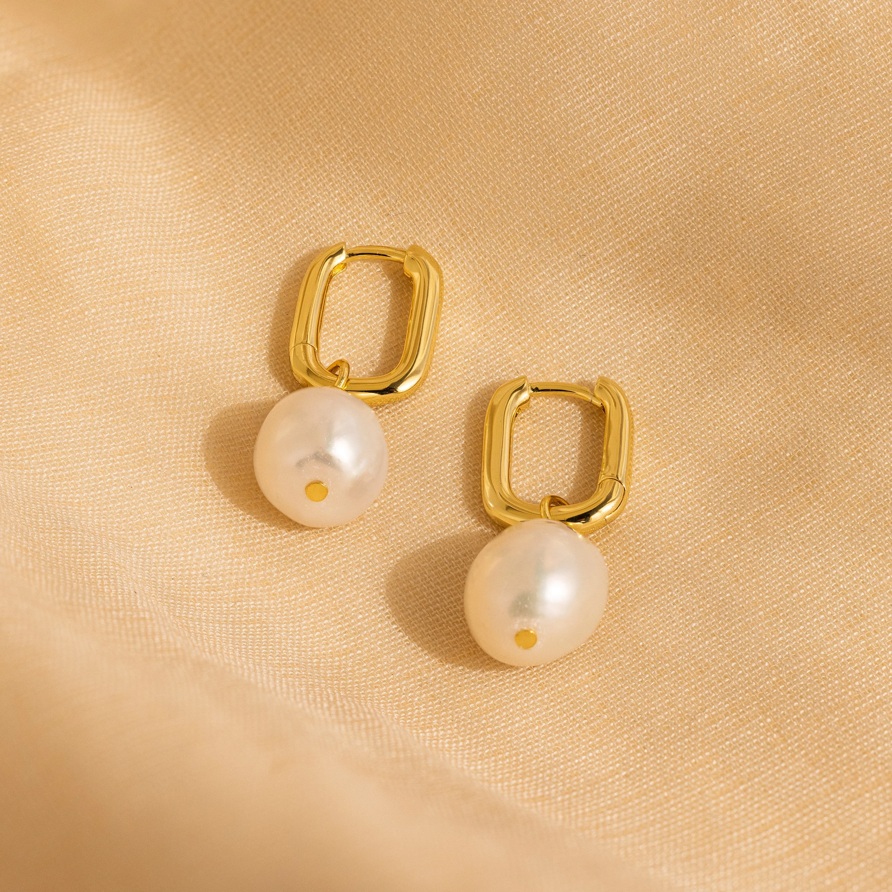 Freshwater Pearl Drop Hoops - Image 7