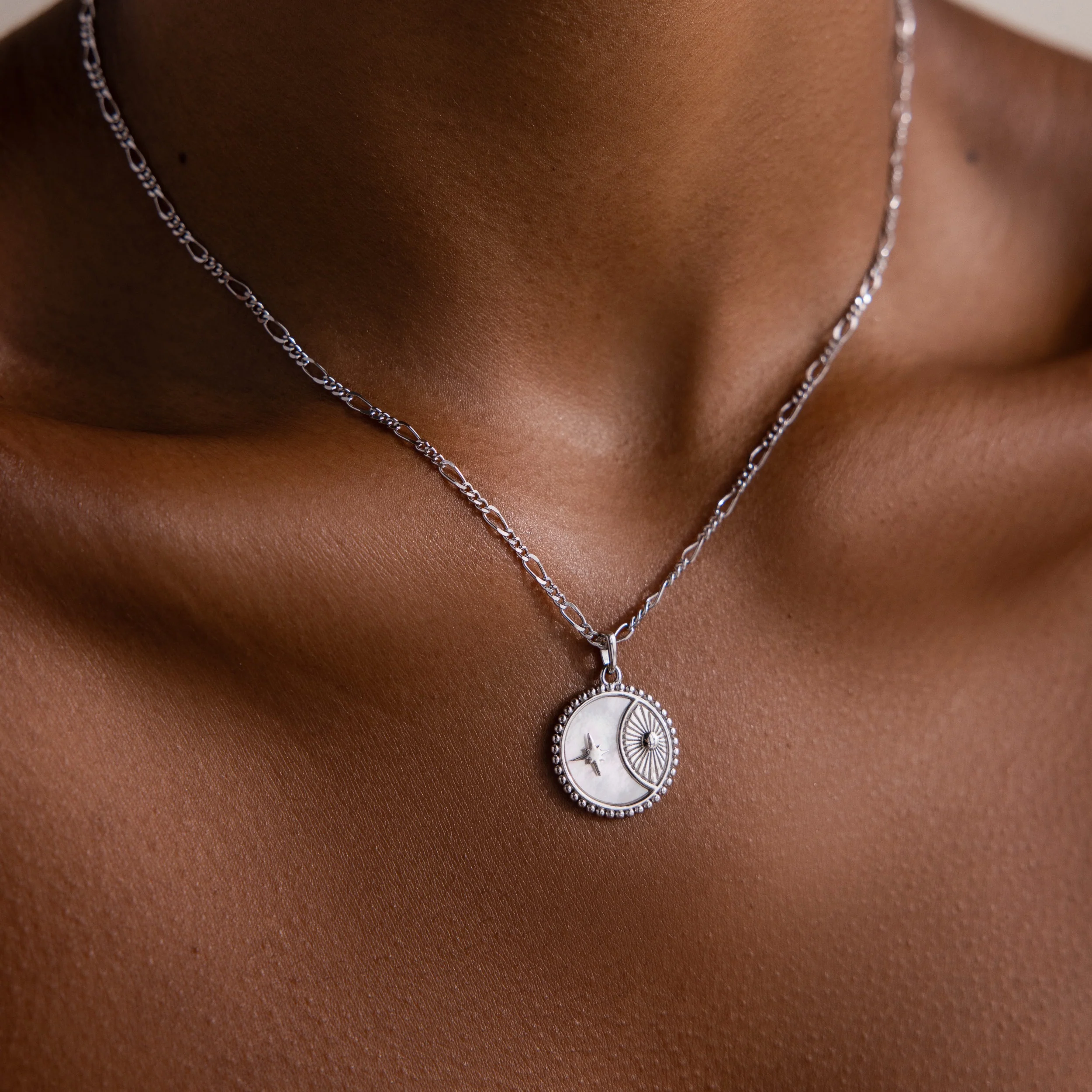 Gabi Coin Necklace in Silver - Image 2