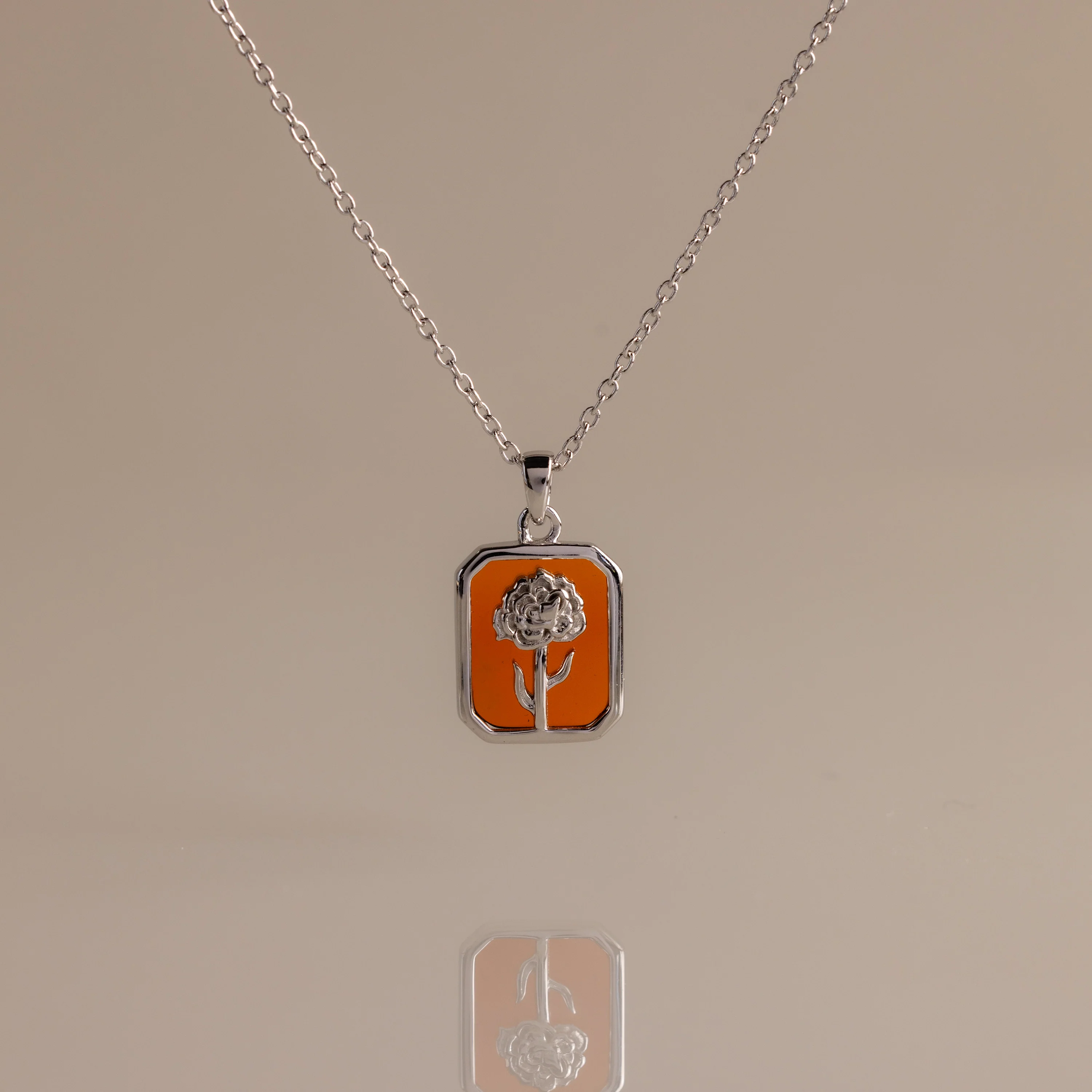 Garnet Birth Flower Charm Necklace - Image 3