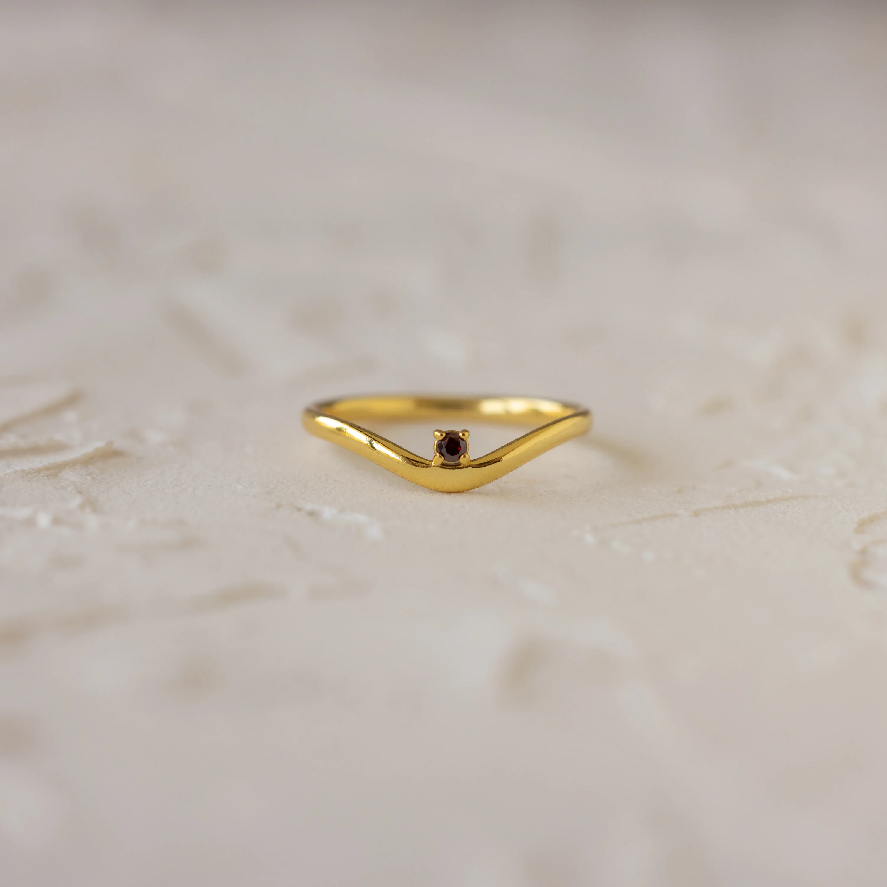 Birthstone Drop Curve Ring - Image 3