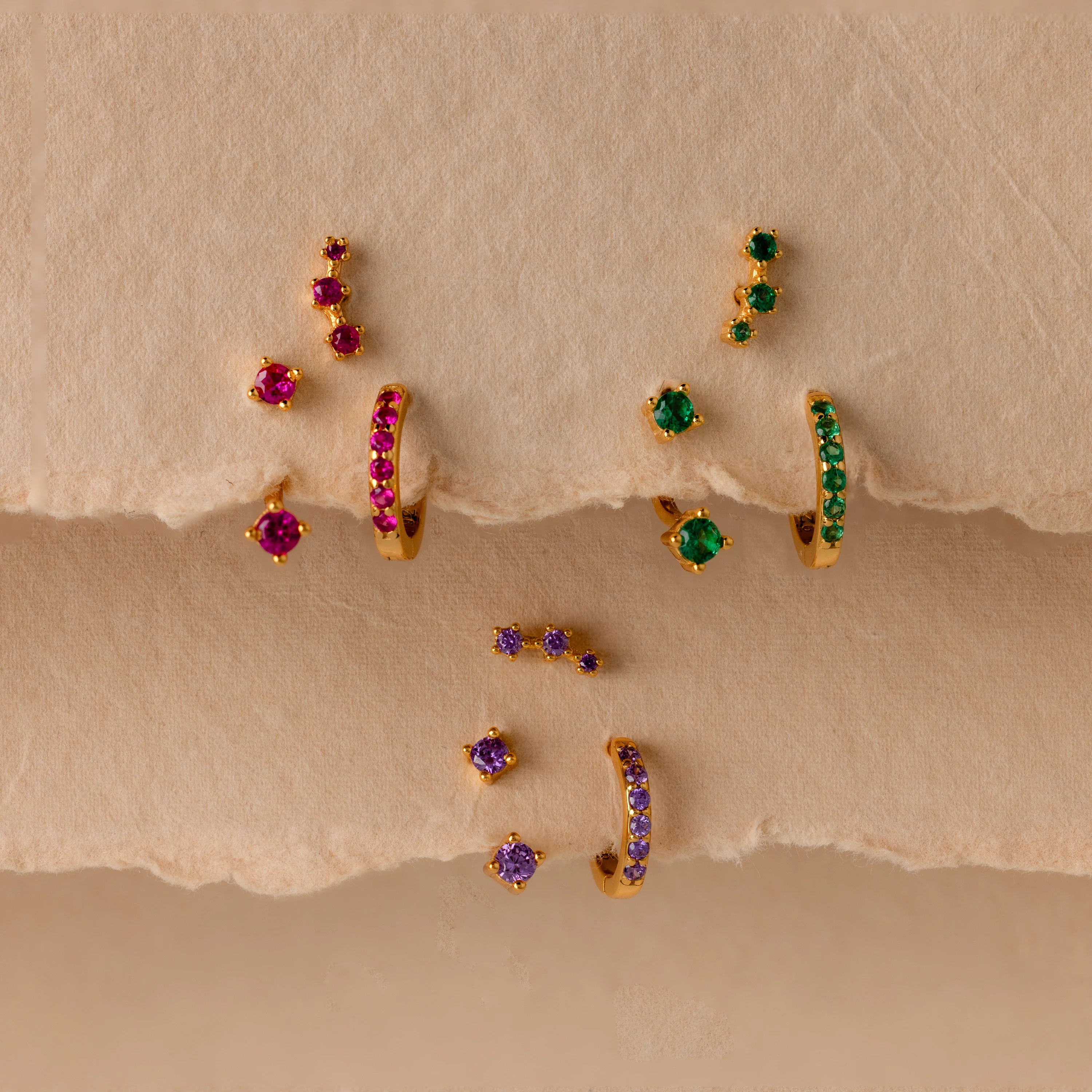 Garnet Earring Trio Set - Image 5